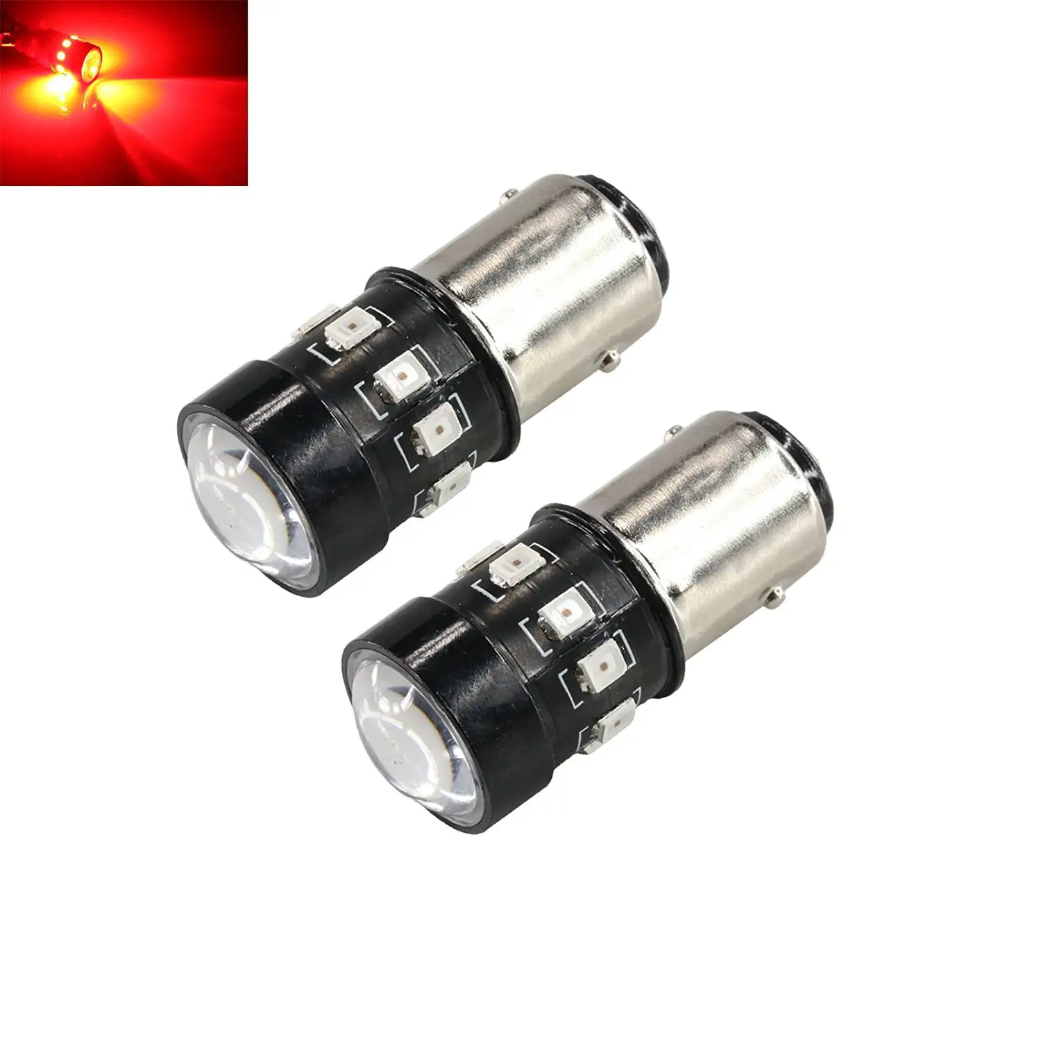 1157 Red High Power 2835 Chip 12-LED Turn Signal/Brake/Tail Light Bulbs (1157. Red)