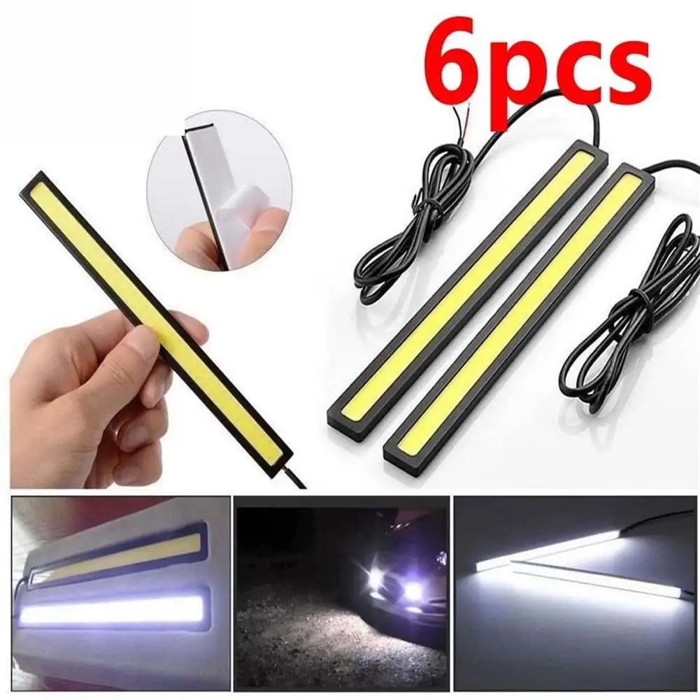 6Pcs 12V Waterproof White DRL LED Strip Lights Bars for Camping Caravan Boat Car;6Pcs 12V Waterproof White DRL LED Strip Lights Bars for Caravan Boat Car