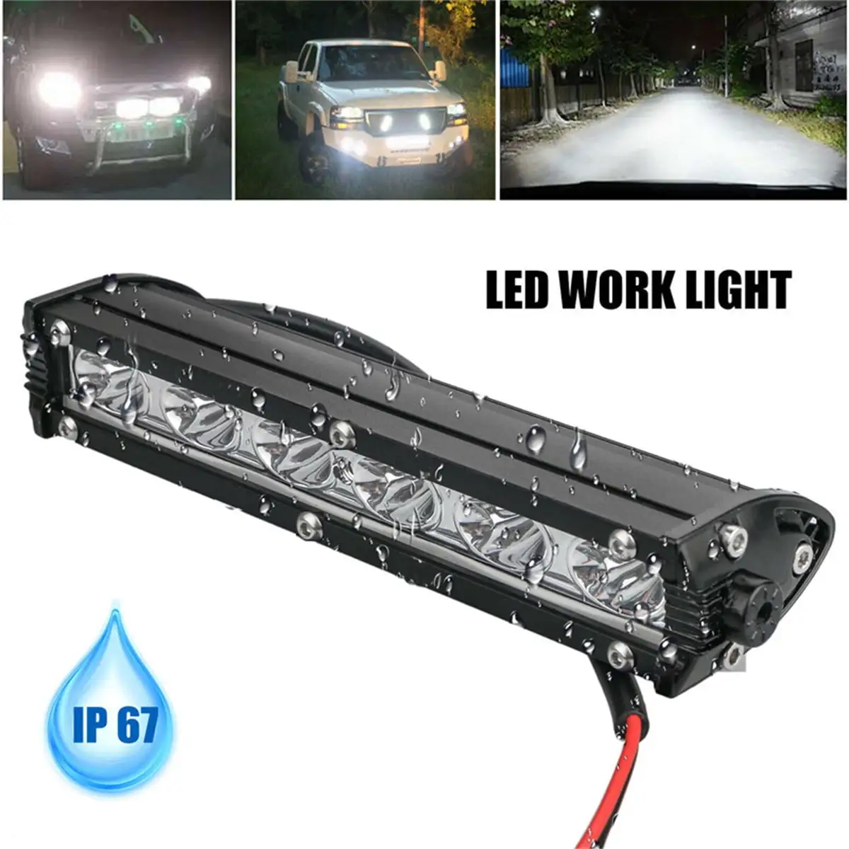 7 Inch Slim LED Light Bar for Truck. 36000 LM Super Bright Spot Flood Combo Off Road Led Light Bar