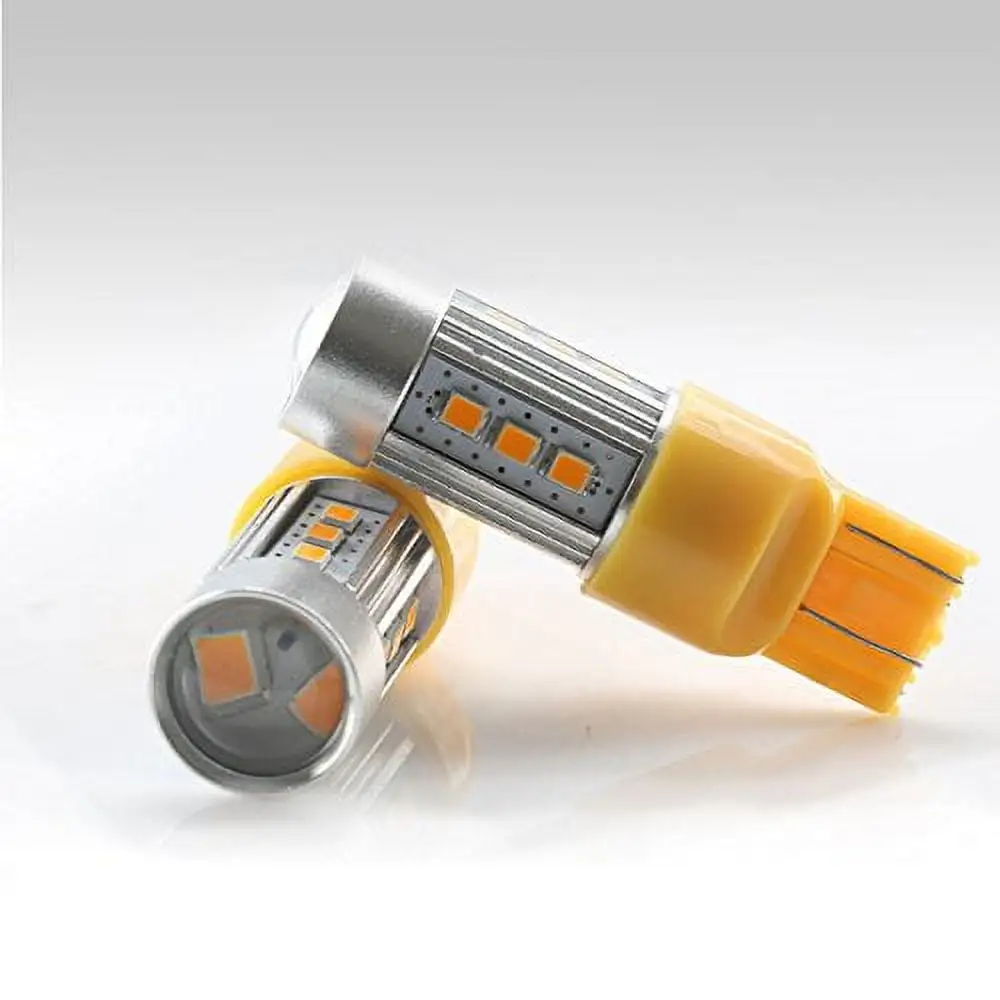 7443 Extreme High Power 2538 Chip LED Amber Yellow Turn Signal Brake Tail Lights Bulbs