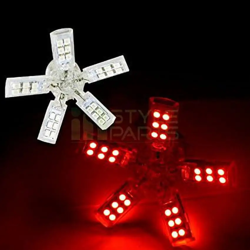 7443 LED Bulb 9 Piece LED - Red 12V