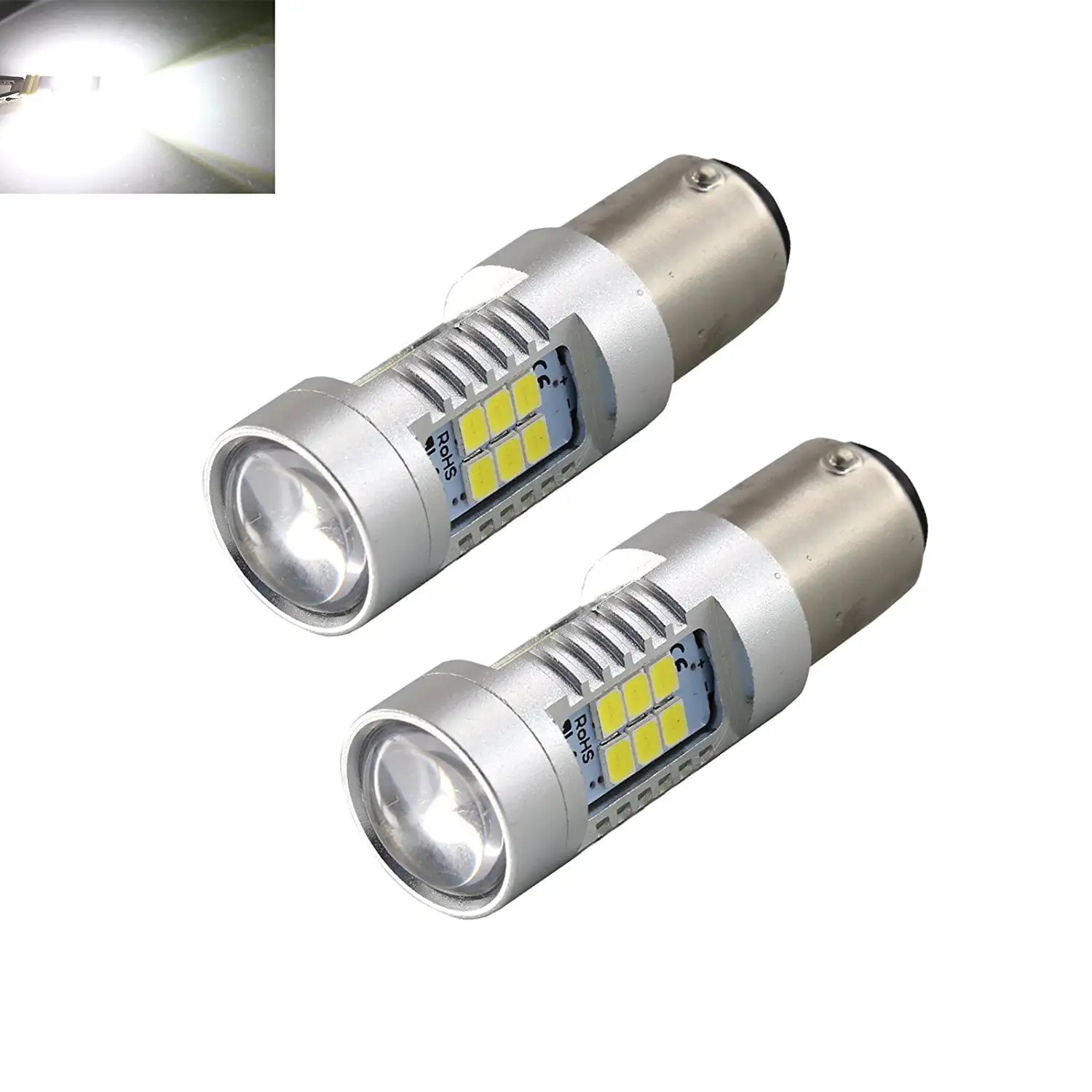 1156 White 50W High Power 3535 Chip LED Projector Turn Signal/Brake/Tail/Reverse/Parking Light Bulbs (1156. White)