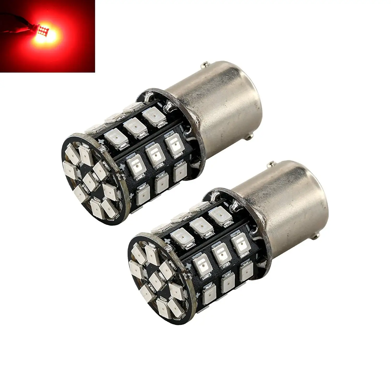 1156 Red High Power 2835 Chip 33-LED Turn Signal/Brake/Tail Light Bulbs (1156. Red)