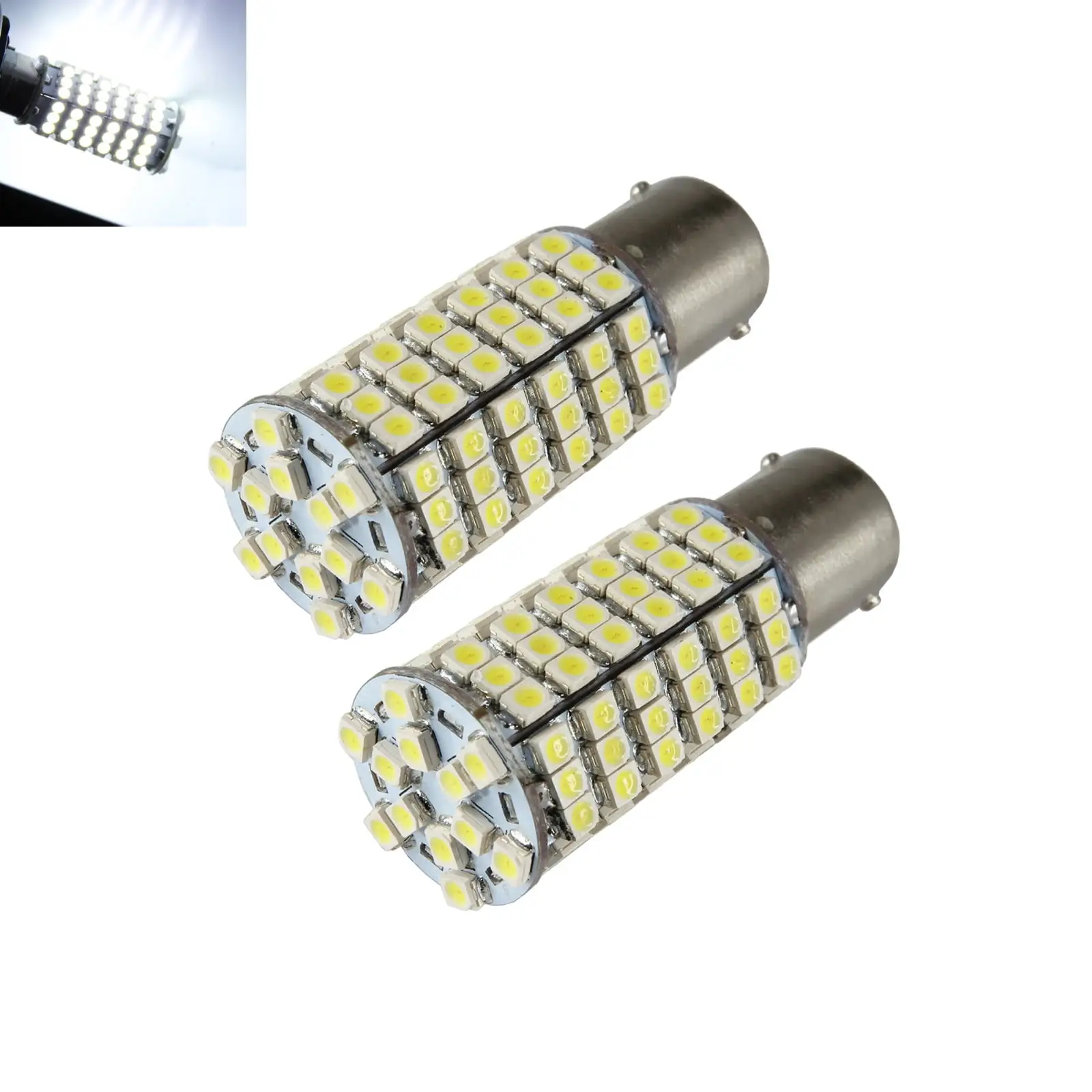 1157 White New 3528 Chip 120 SMD Turn Signal/Brake/Tail/Reverse/Parking Light Bulbs (1157. White)