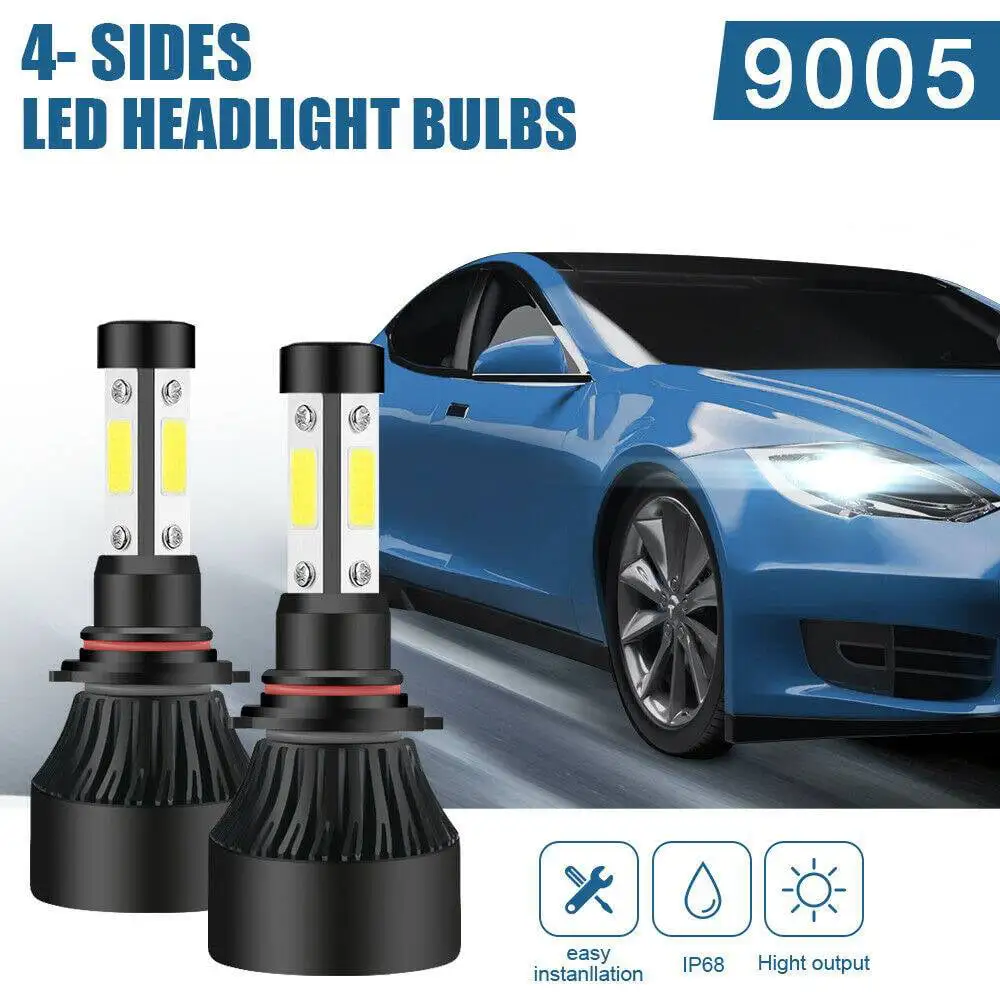 9005 LED Headlight Bulbs Conversion Kit High Low Beam HB3 FOG Light White 6500K