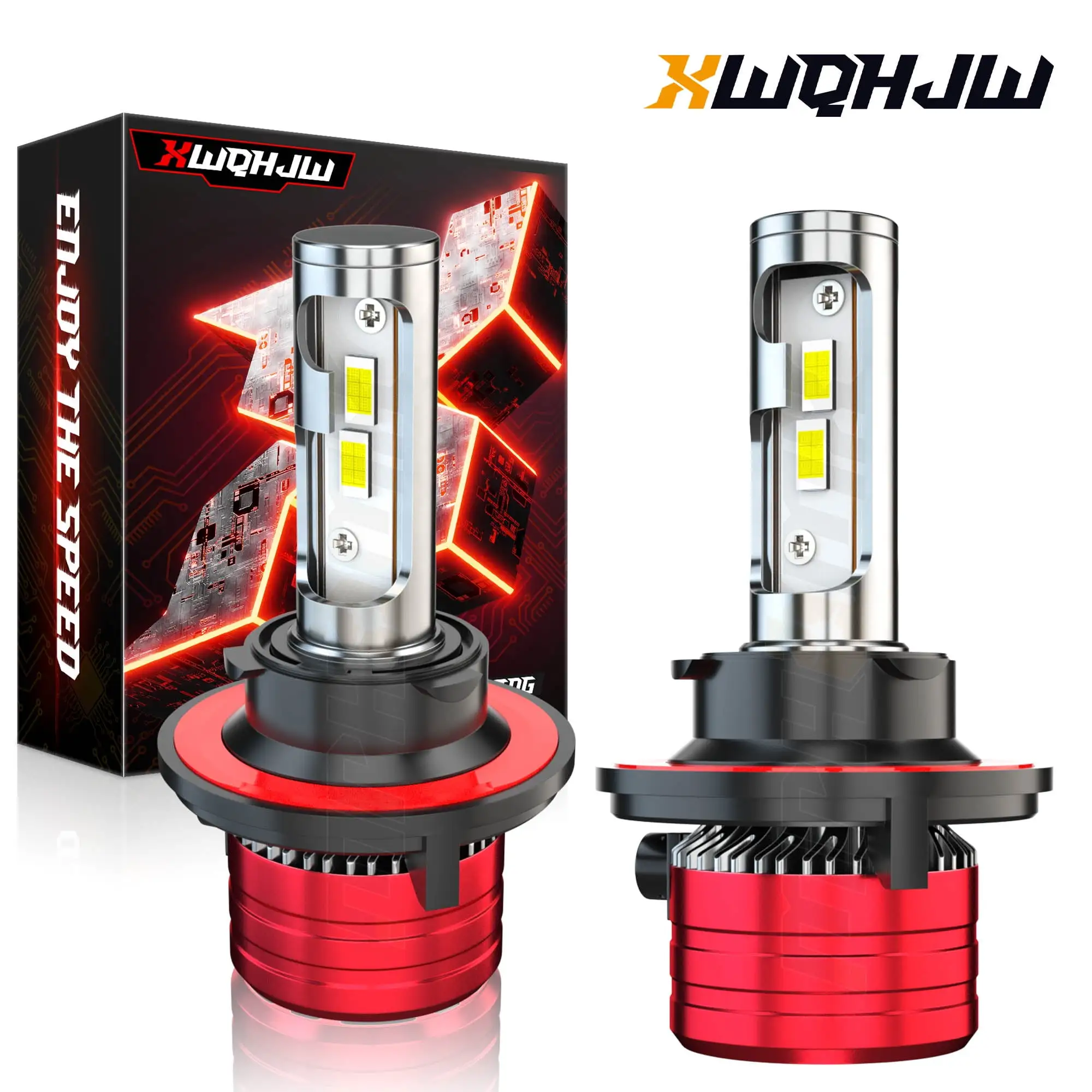 9008 LED Headlight Bulbs.35W 12000LM.500% Brighter.6000K White.H13 LED Headlight Hi/Lo Conversion Kit.Set of 2