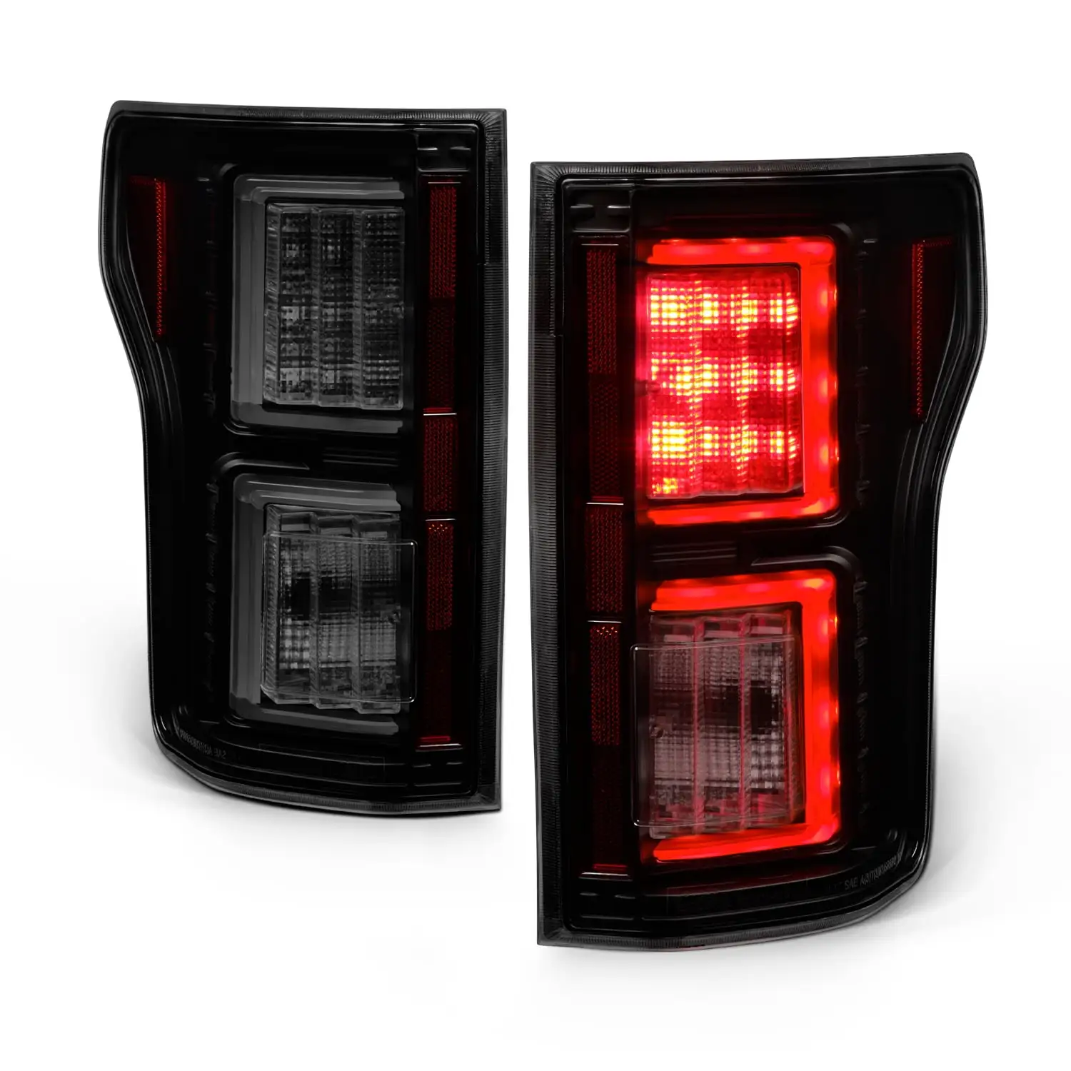 AKKON - For Chevy Silverado / GMC Sierra 3500HD Pickup Truck Rear Red Clear Tail Lights Brake Lamps Replacement Pair