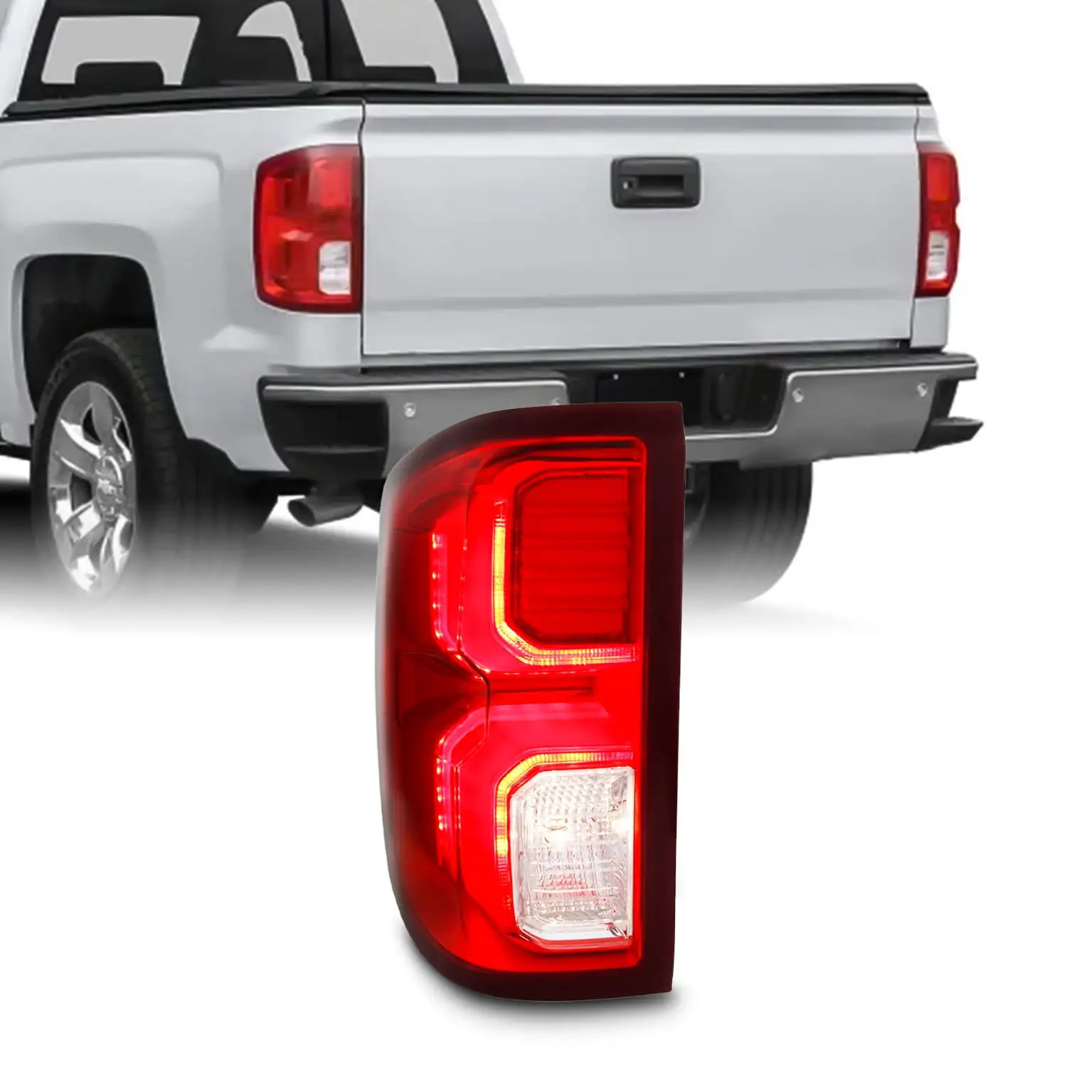 AKKON - Fit 2015 2016 2017 2018 2019 2020 Chevy Tahoe [GMC Yukon Style] 15-20 LED Rear Brake Lamp Tail Lights OE Style Black