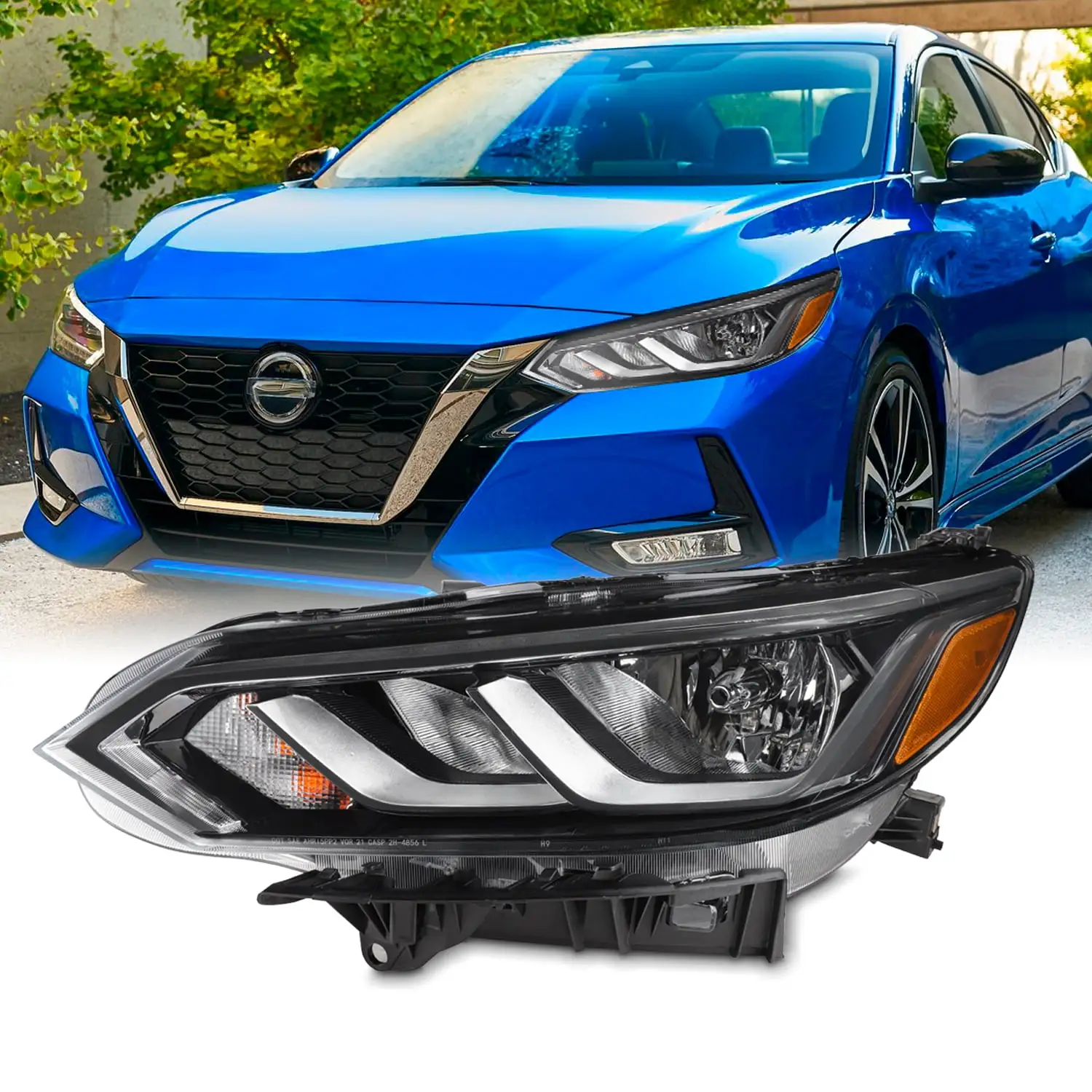 AKKON - Fit 2020-2022 Sentra S/SV 4-Door Sedan [Halogen Type] w/o LED OE Style Replacement Headlight Assembly Driver Side