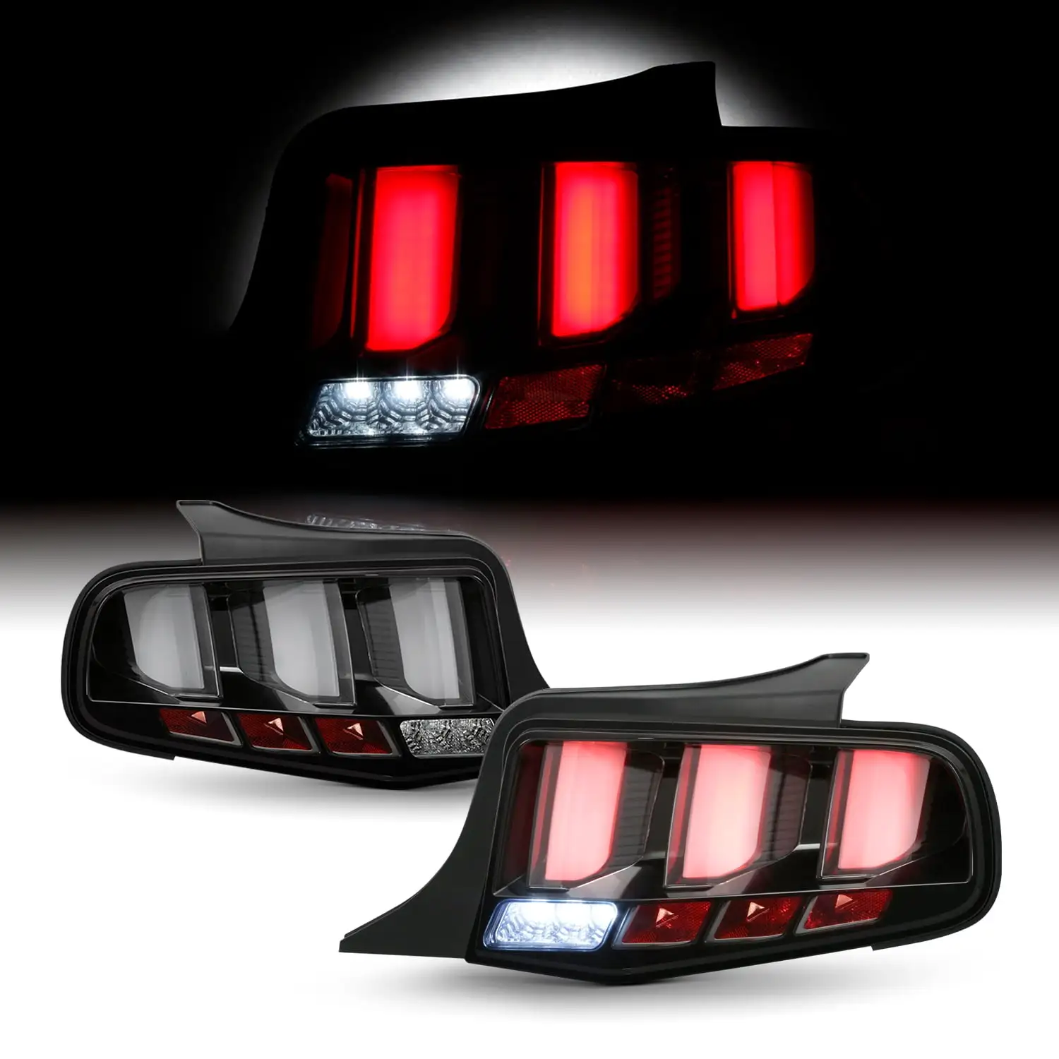 AKKON - Fits 2013 2014 2015 Altima Sedan 4Door Red Clear Tail Lights Brake Lamp Pair Driver + Passenger Replacement