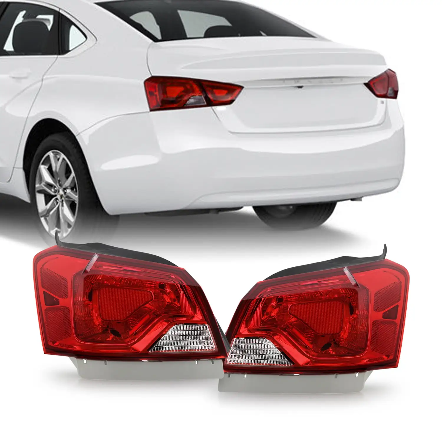 AKKON - Fits 2016-2023 Titan XD Pickup Chrome Red Tail Light Brake Lamp Driver Left Side Replacement