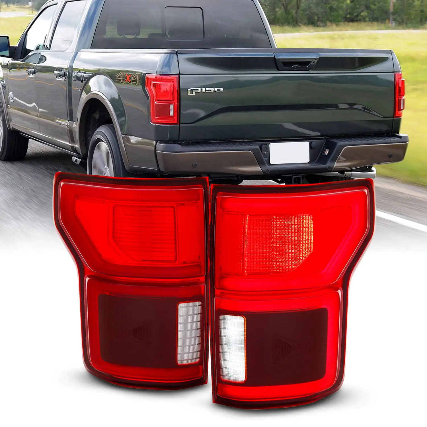 AKKON - Fits 03-06 Chevy Silverado 1500/2500/3500/1500HD/2500HD 2007 Classic [C-Tube] Red Crome Tail Lights Brake Lamp Fleetside