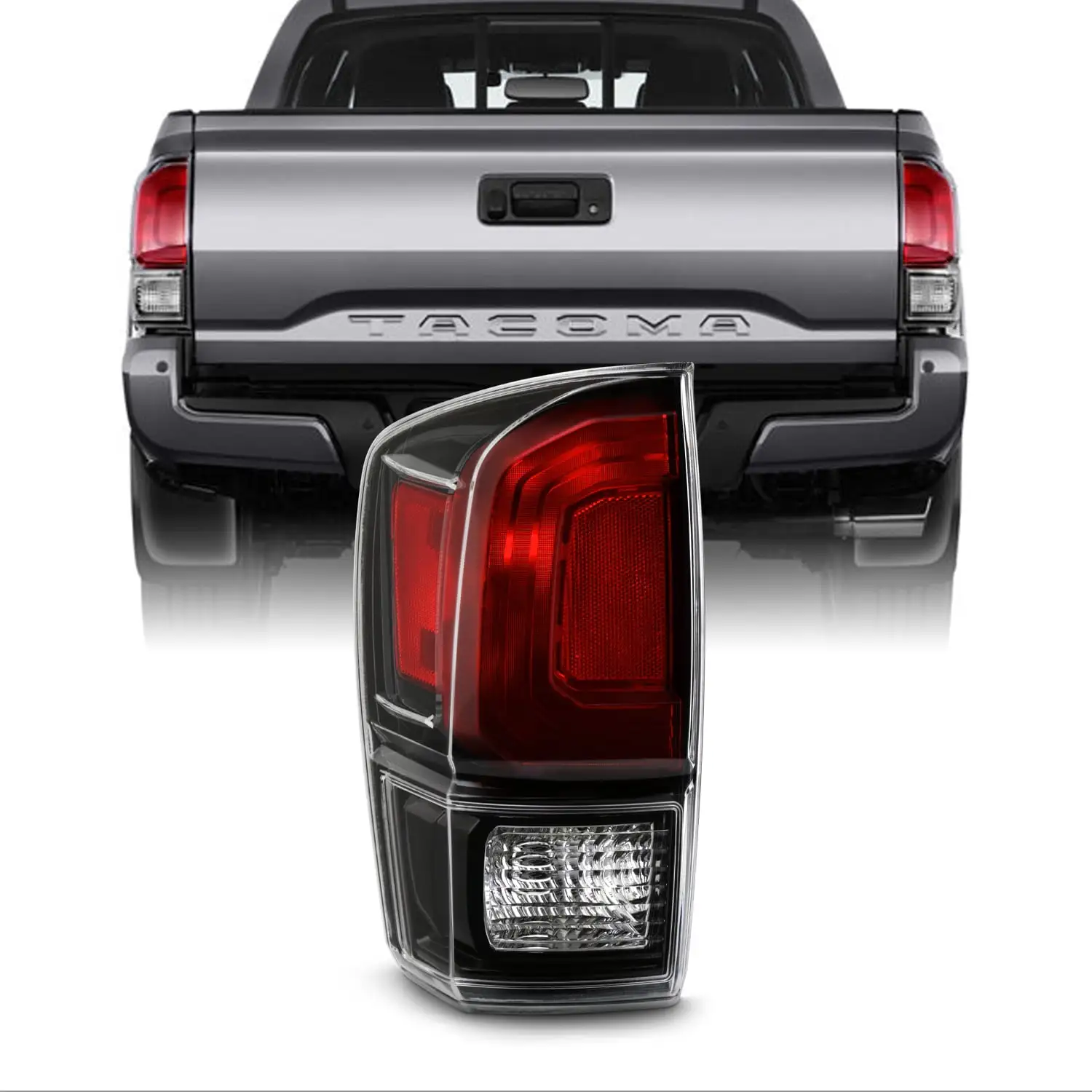 AKKON - Fits 2020-2022 Toyota Tacoma TRD Pro Pickup Truck Tail Light Brake Lamp [Black Bezel Black Trim] Passenger Right Side