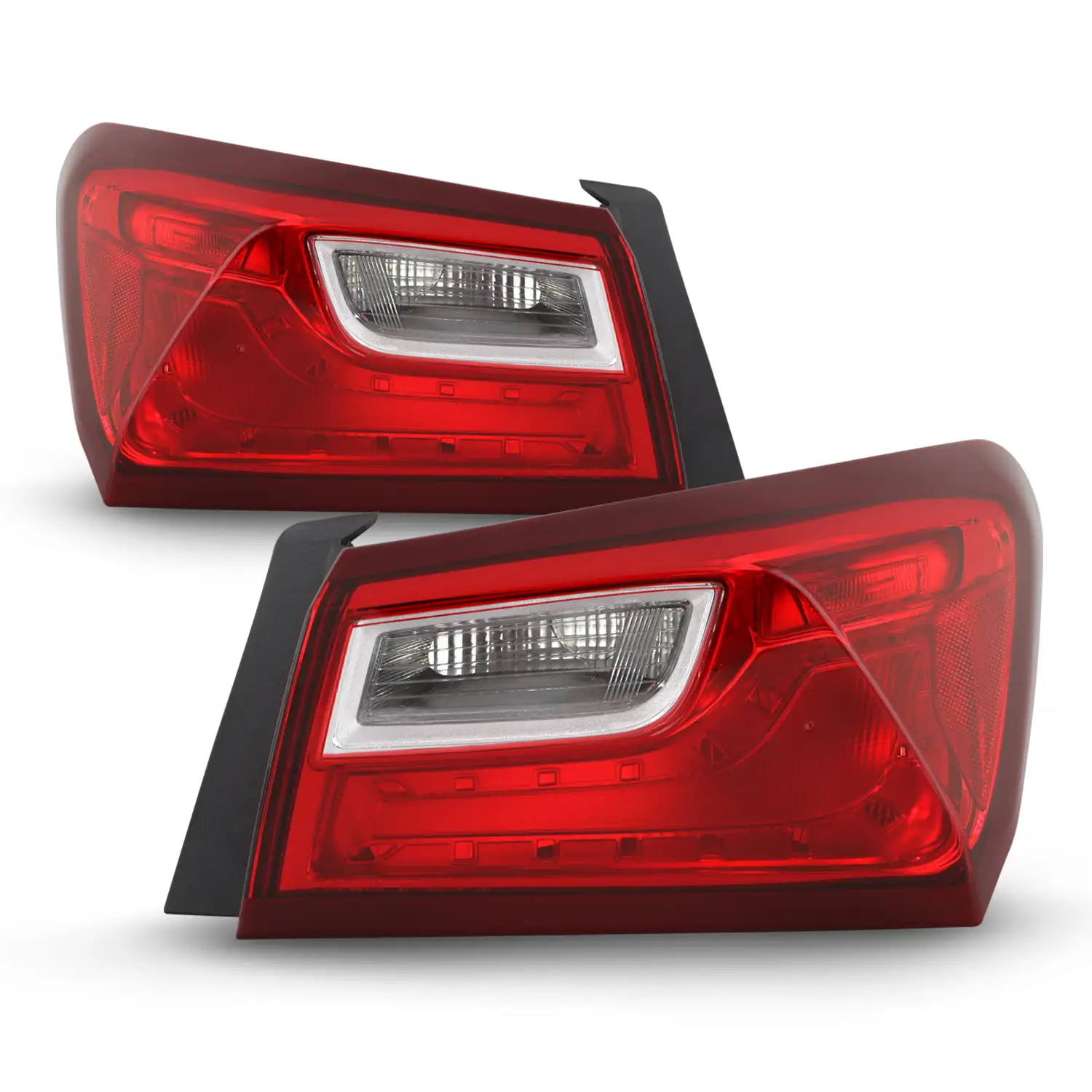 AKKON - For 07-09 Dodge Ram 1500 2500 3500 Pick up Truck Black Smoked Headlights + Red lens Tail lights Combo