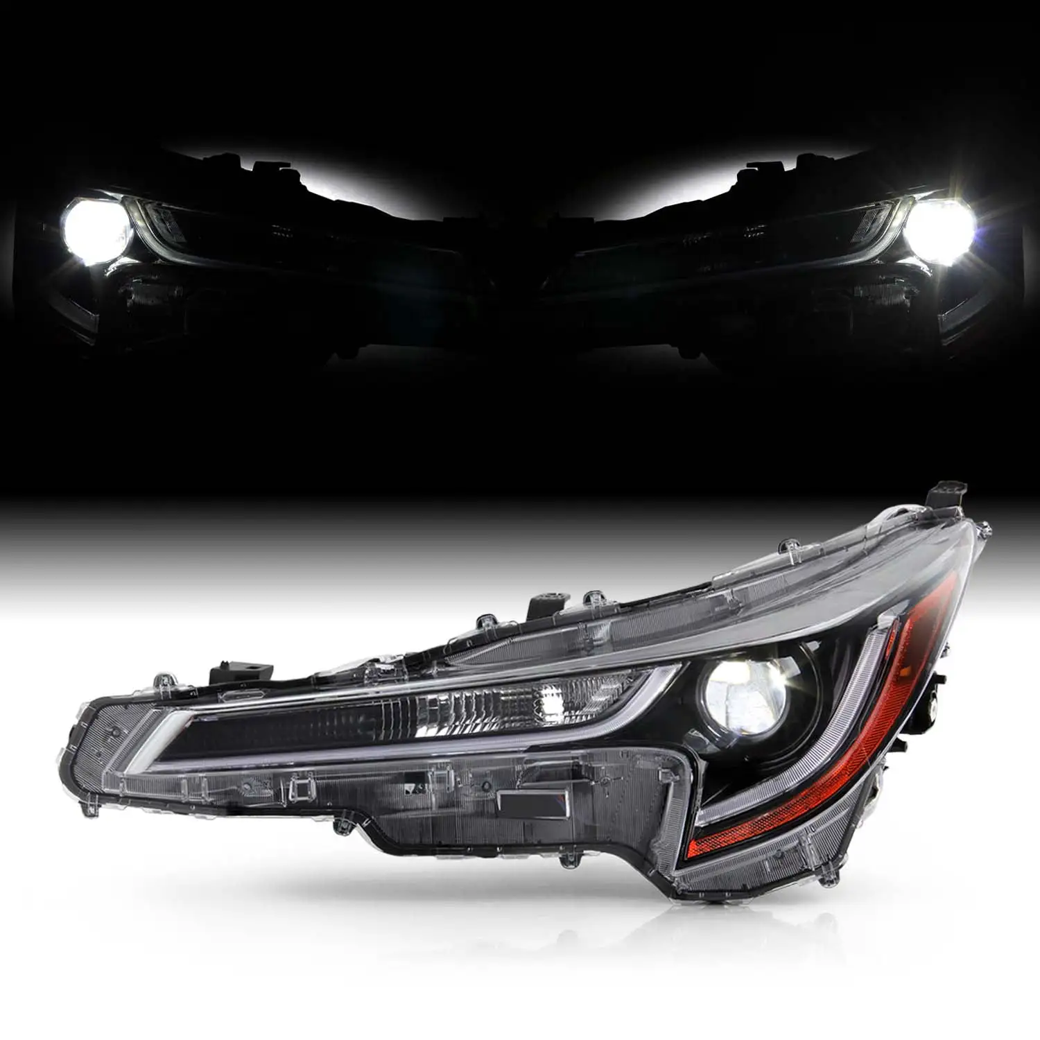 AKKON - Fits 2020 2023 Toyota Corolla L / LE Model LED DRL OE Projector Headlights Housing - Left Driver Side