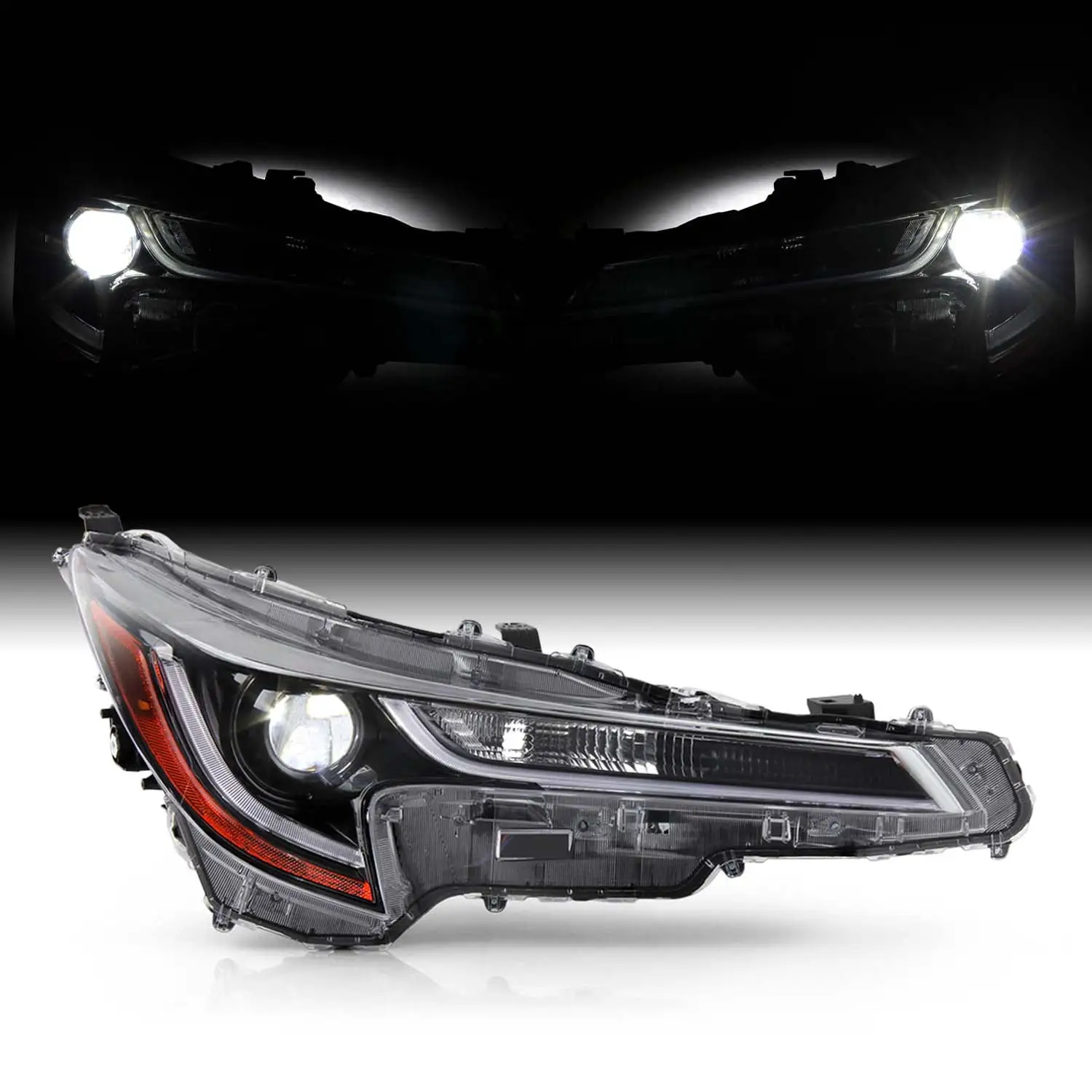 AKKON - Fits 2020 2023 Toyota Corolla L / LE Model LED DRL OE Projector Headlights Housing - Right Passenger