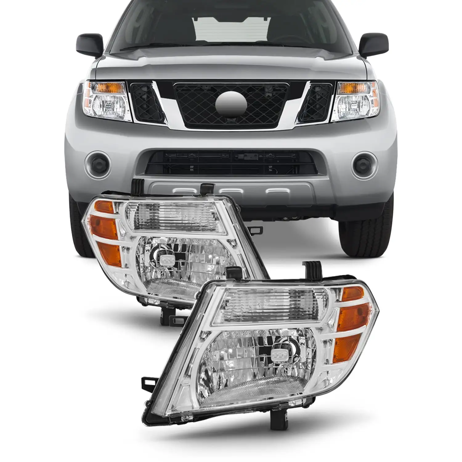 AKKON - For 08 09 10 11 12 Pathfinder SUV Halogen Type Headlights Front Lamps Direct Replacement Left + Right Pair