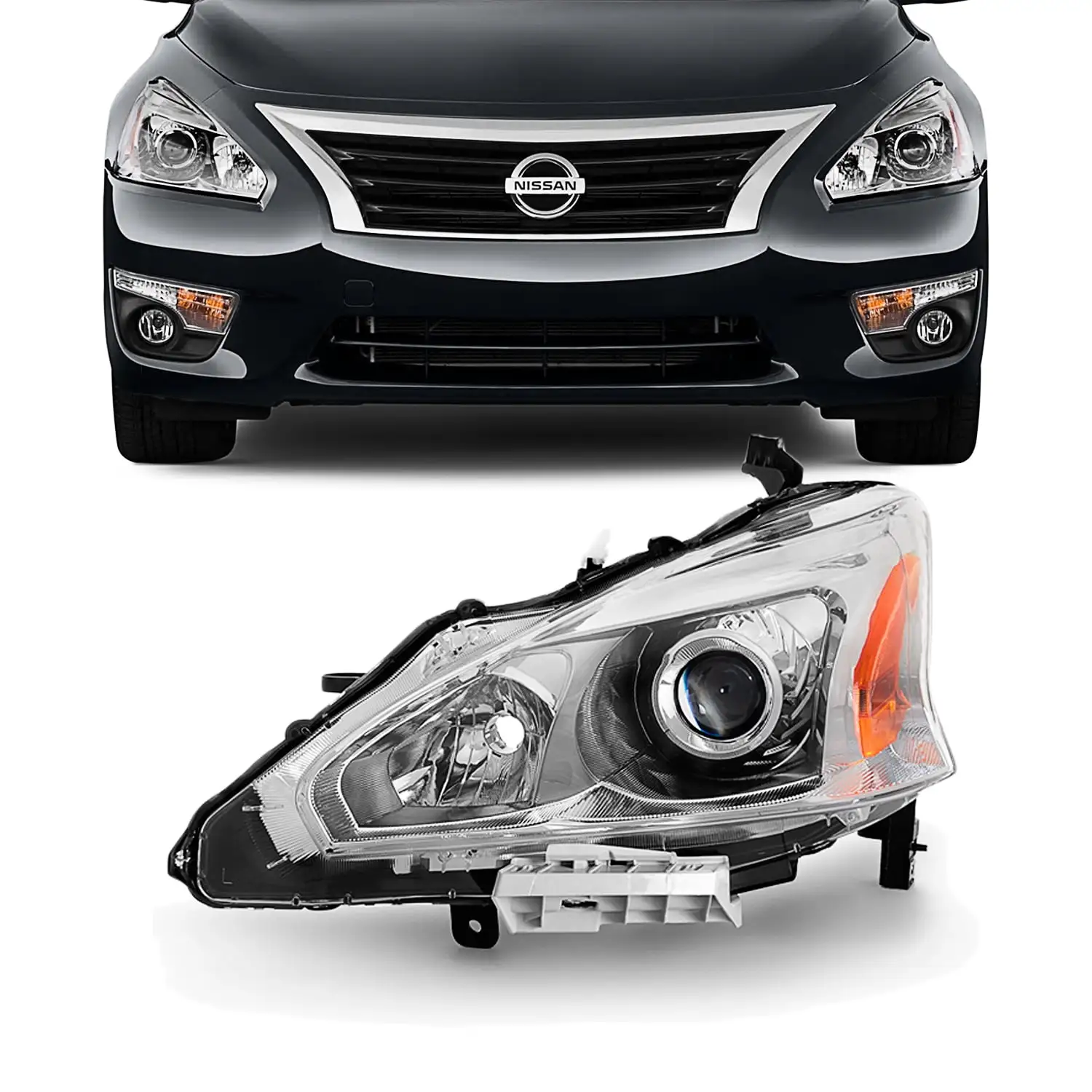 AKKON - For 13-15 Altima 4 Doors Sedan Halogen Type Headlight Front Lamps Driver Left Side Direct Replacement