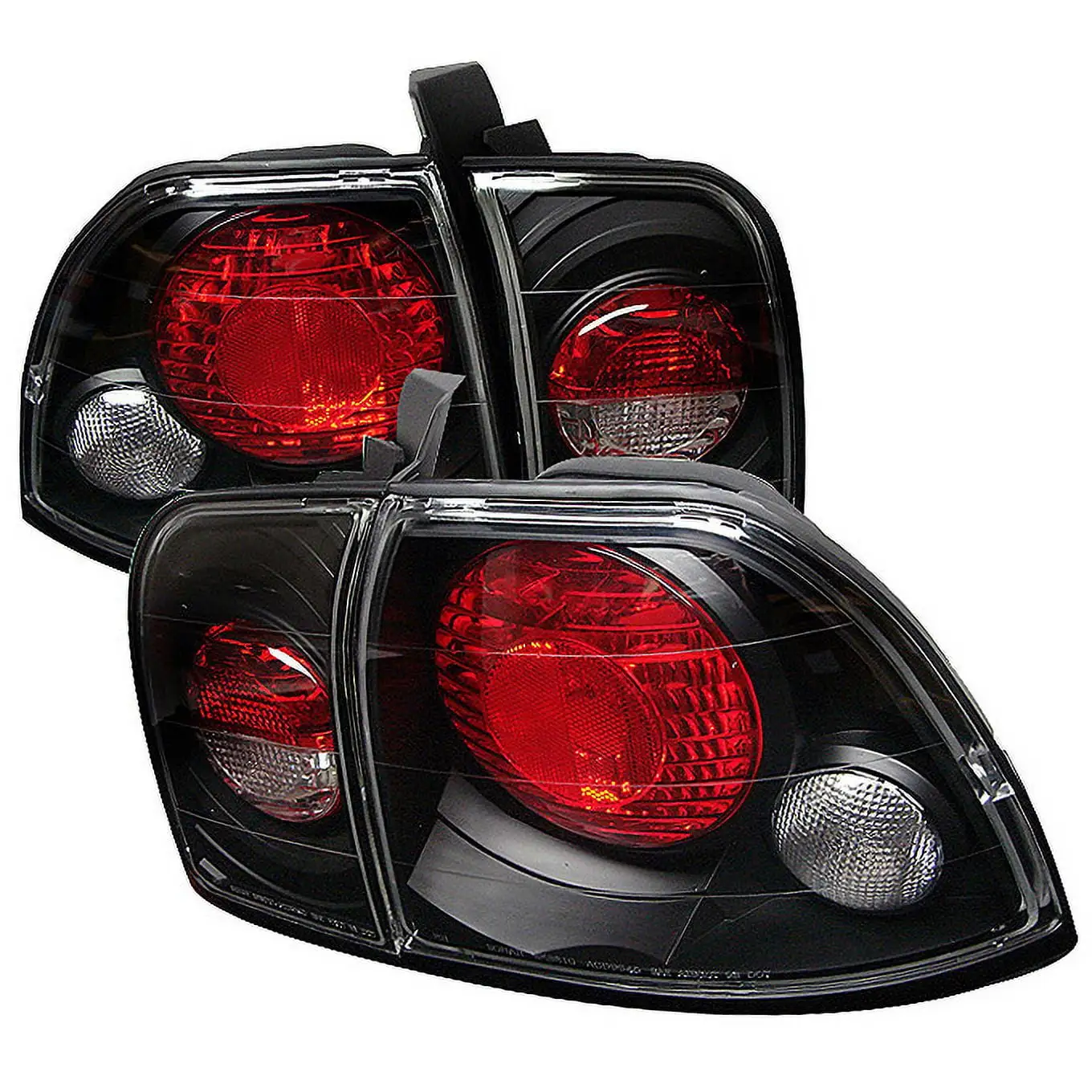 AKKON - Fit 1982-1993 Chevy S10 S15 1991-1993 GMC Sonoma 1991-1994 Bravada Black Tail Lights Lamps Black Housing