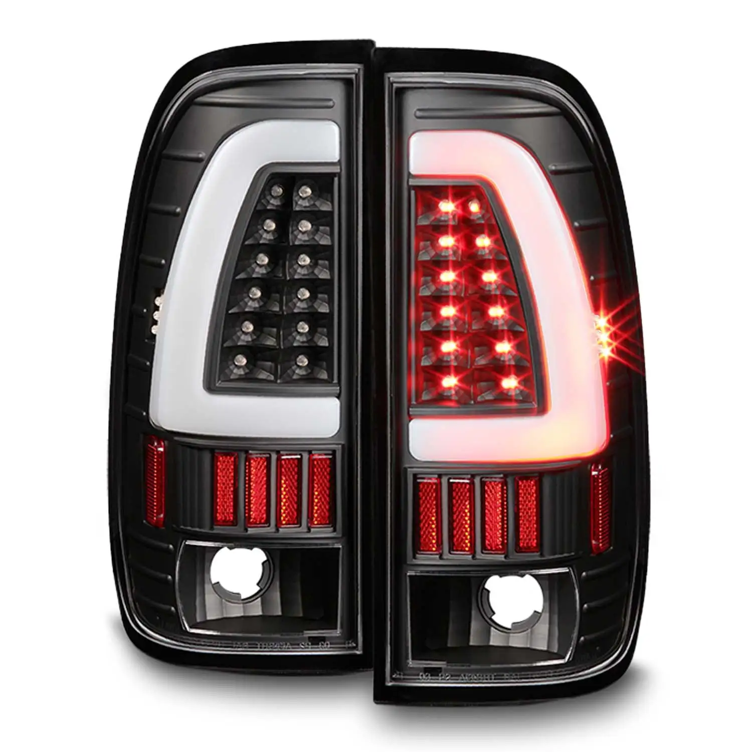 AKKON - For 1999-2002 Mitsubishi Mirage Black Altezza JDM Tail Light Lamp Left+Right Pair Replacement