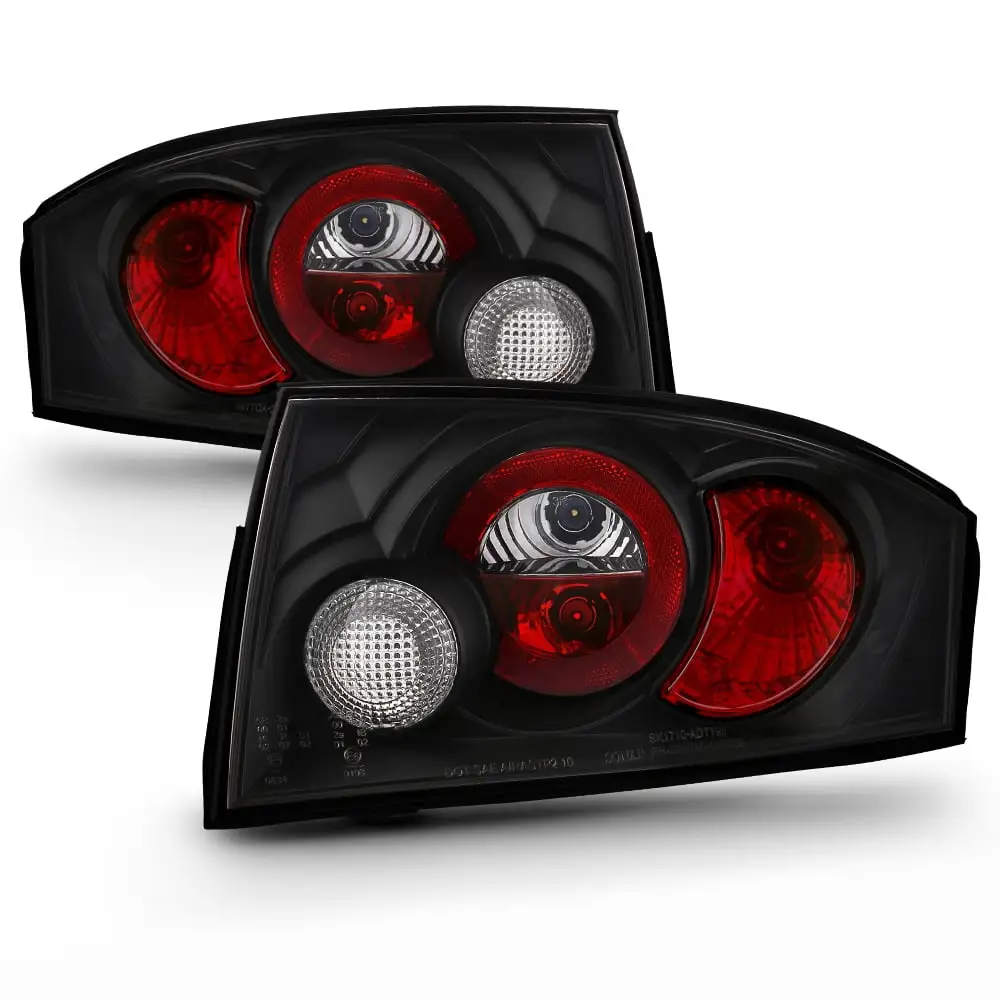 AKKON - Fits 2001 2002 2003 2004 Toyota Tacoma Pickup Black Headlights+ Corner+ Signal+ Bumper Lamp+ Smoked Tail Lights Pair