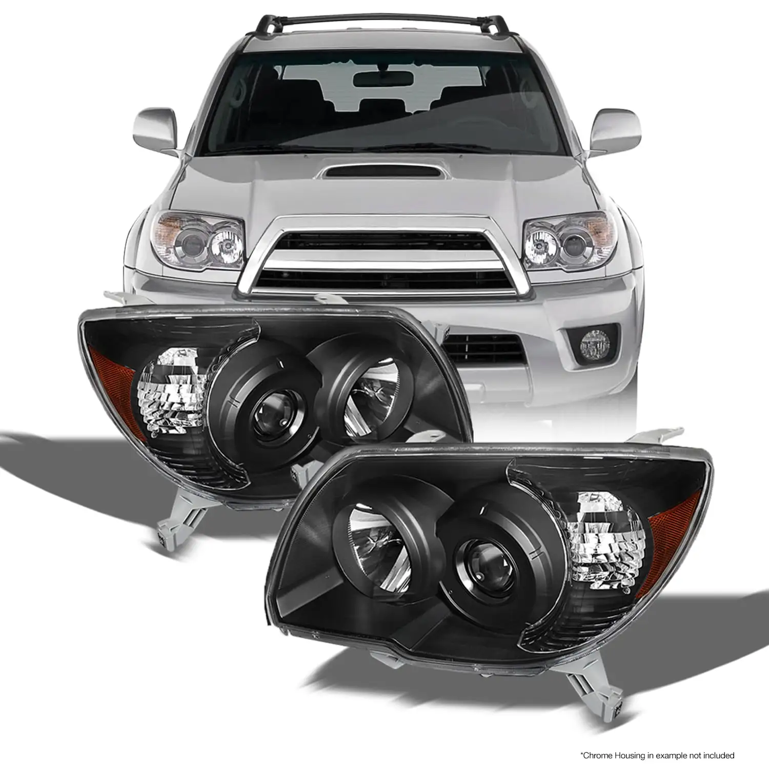 AKKON - For 2006-2009 Toyota 4Runner Sport SUV Amber Black OE Replacement Headlights Driver/Passenger Head Lamps Pair