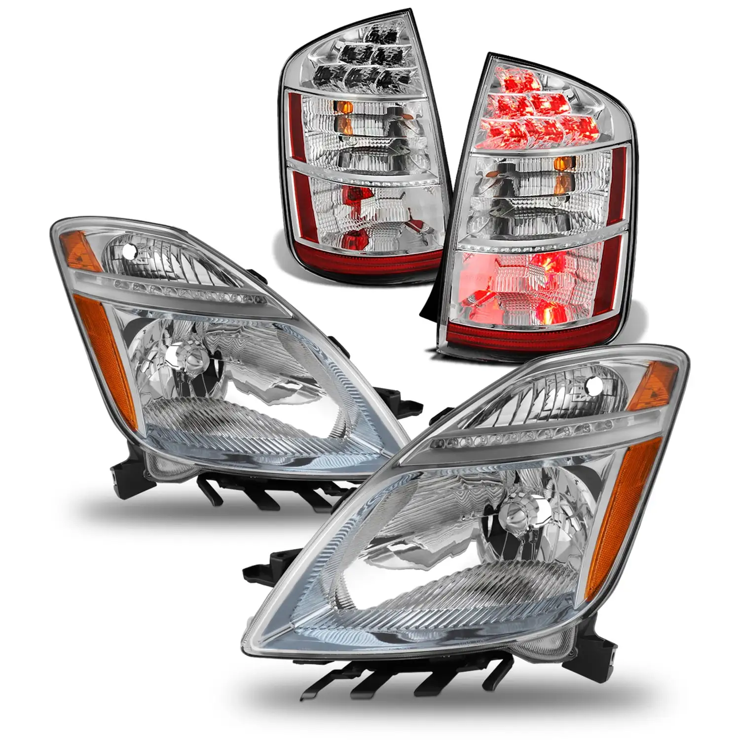 AKKON - For 2006-2009 Toyota Prius OE Factory Headlight + Tail Lights Combo Pair Assembly