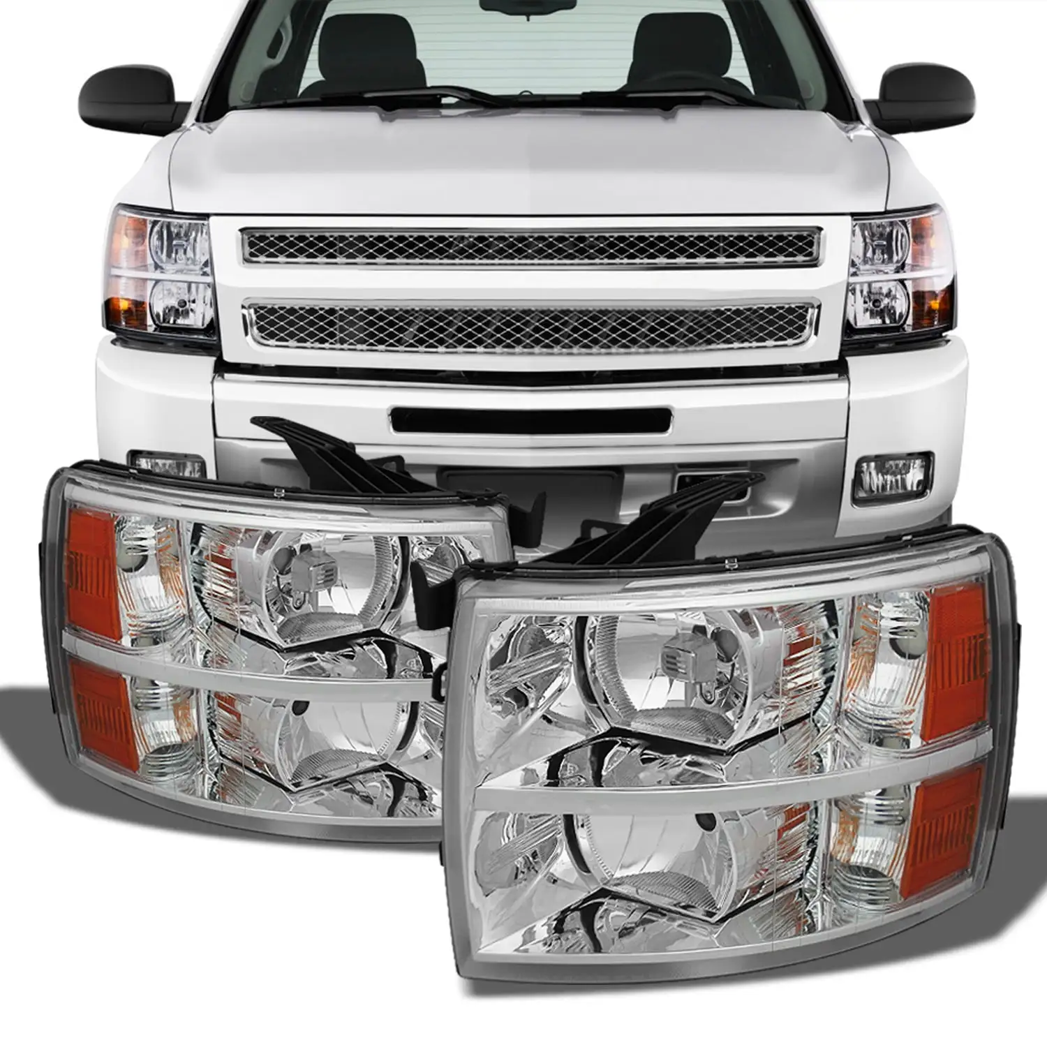 AKKON - For 2007-2013 2014 Chevy Silverado Replacement Headlights Driver/ Passenger Head Lamps Pair Replacement