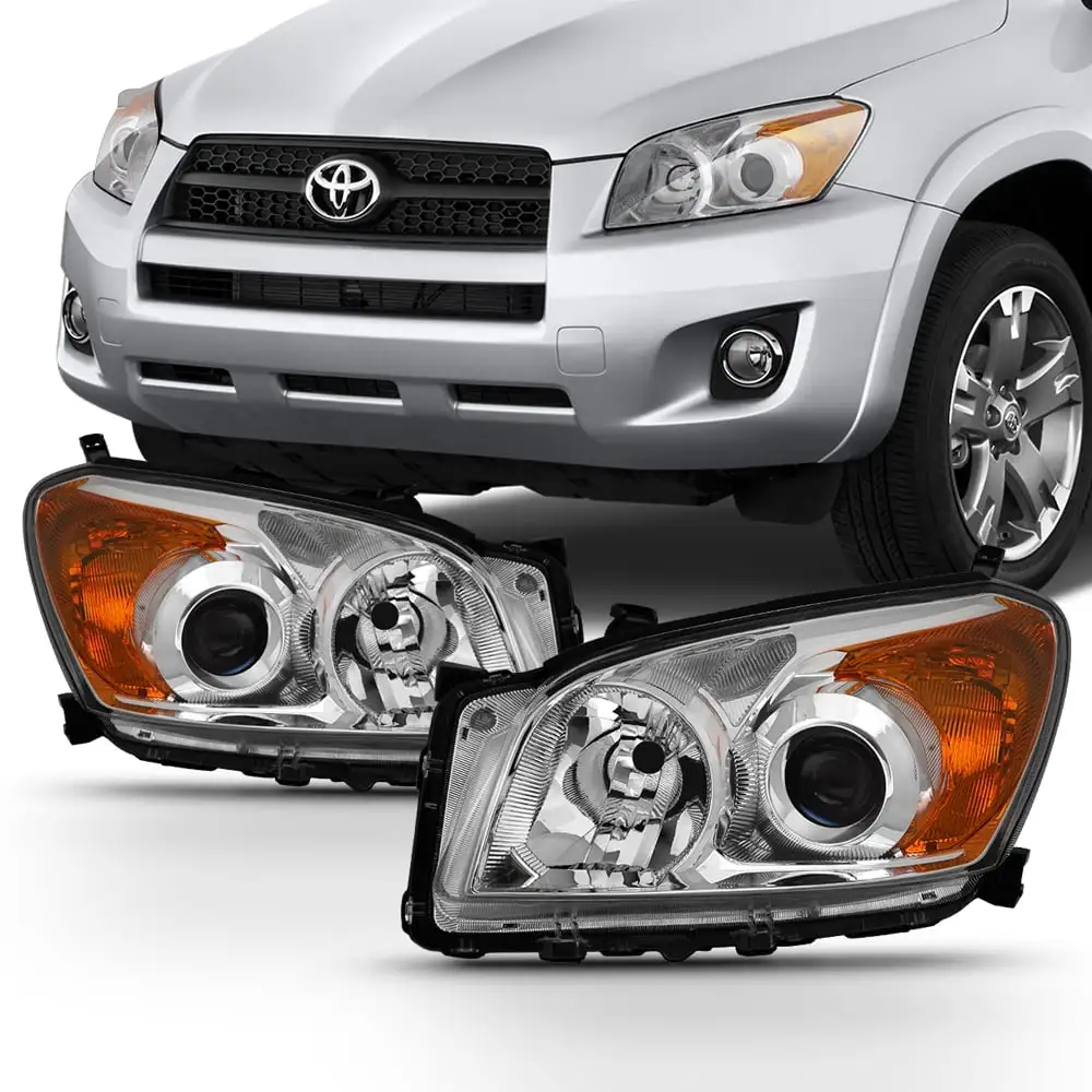 AKKON - For 2009 2010 2011 2012 Toyota RAV4 Clear Headlights Lamps Front Pair Driver Left+ Passenger Right Side