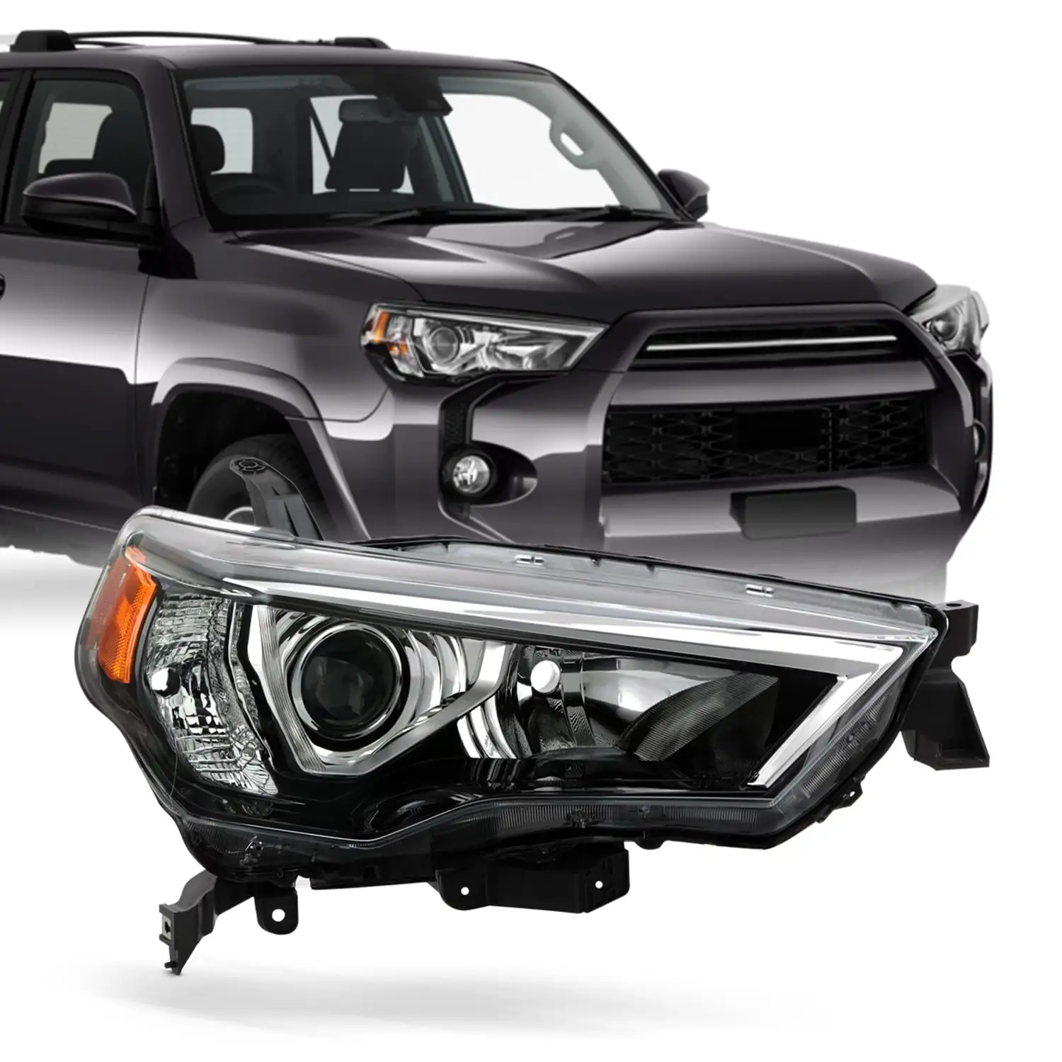 AKKON - For 2014-2023 Toyota 4Runner OE Projector Headlight Replacement - Right Passenger Side [Chrome]