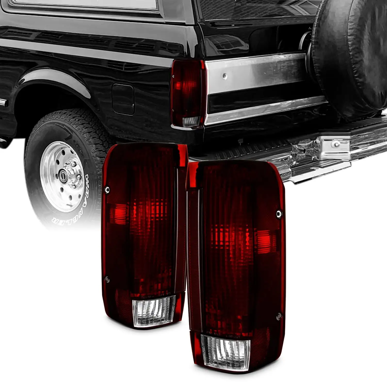 AKKON - Fits 2016 2017 2018 2019 2020 2021 Honda Civic Sedan [US Built] Red Clear Tail Lights Outer Pair Driver Left+Passenger Right