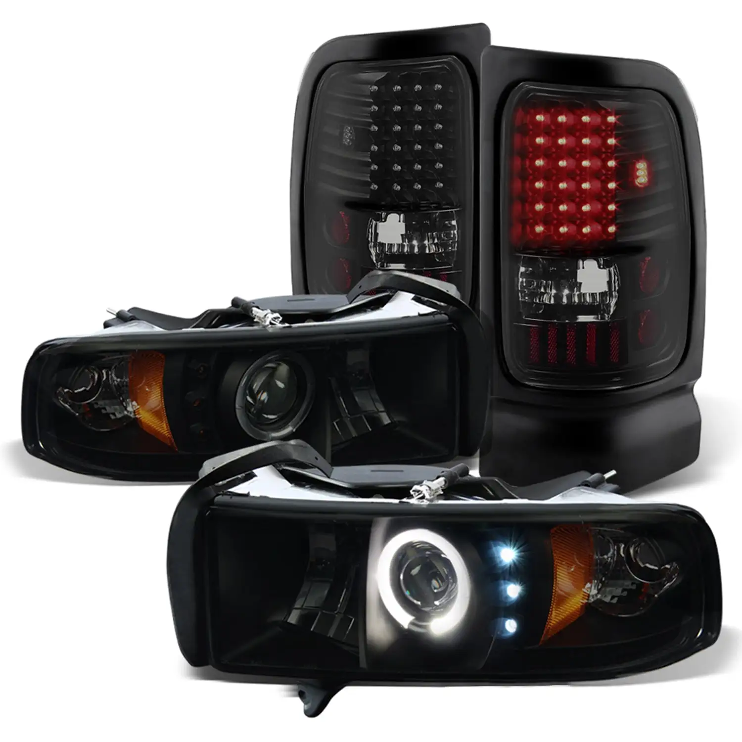 AKKON - For [Altezza Style] 2002-2006 Cadillac Escalade Sport & ESV Sport Black Smoked Tail Light Brake Lamps Pair