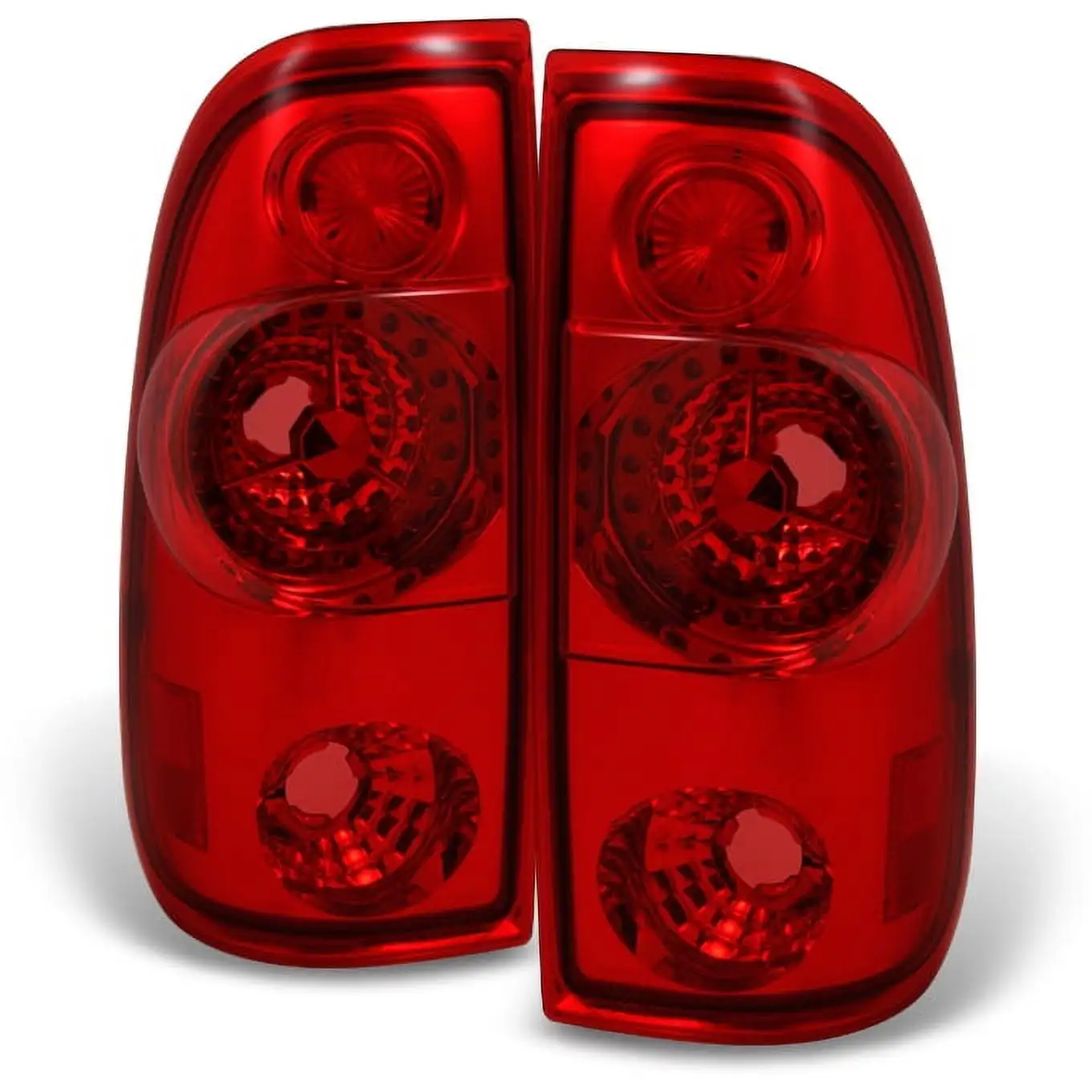 AKKON - For 1989-1996 Ford F150 | F250 | Bronco Pickup Truck Chrome Clear Tail Lights Lamps Left + Right Pair