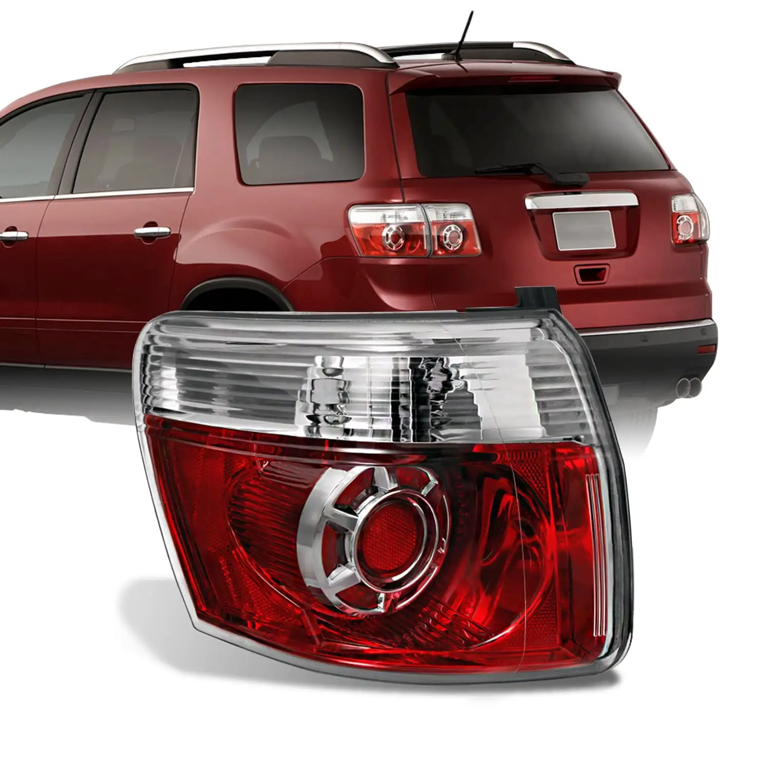 AKKON - For Chevy Avalanche 1500 2500 Pickup Red Clear Tail Light Tail Lamp Passenger Right Side Replacement