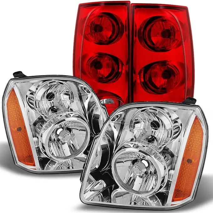 AKKON - For GMC Yukon XL 1500|2500 Clear Headlights + Tail Lights Driver Left & Passenger Right Replacement Pair