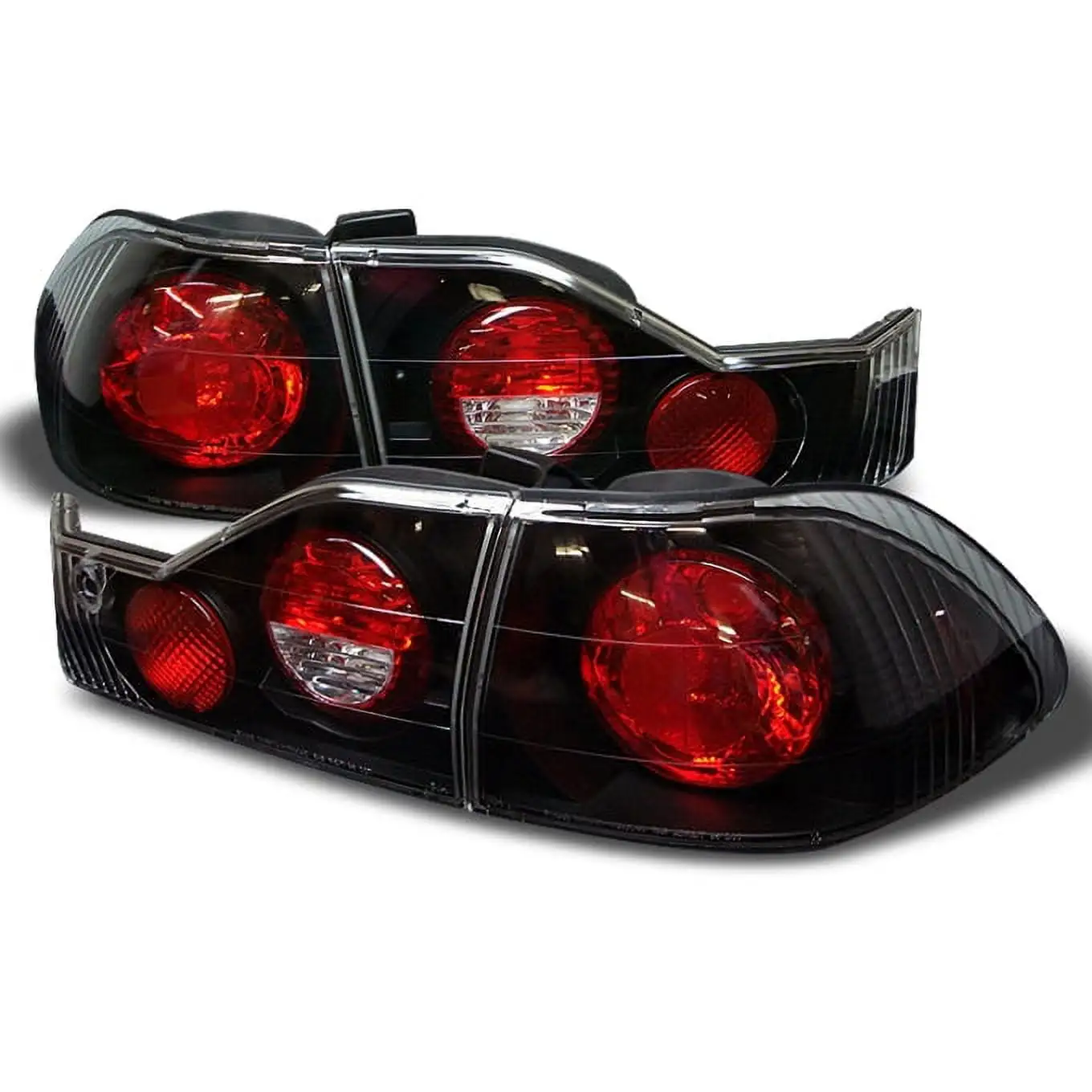 AKKON - For Toyota Tundra Pickup Truck Red Clear Tail Lights Rear Brake Lamp Replacement Left + Right Pair