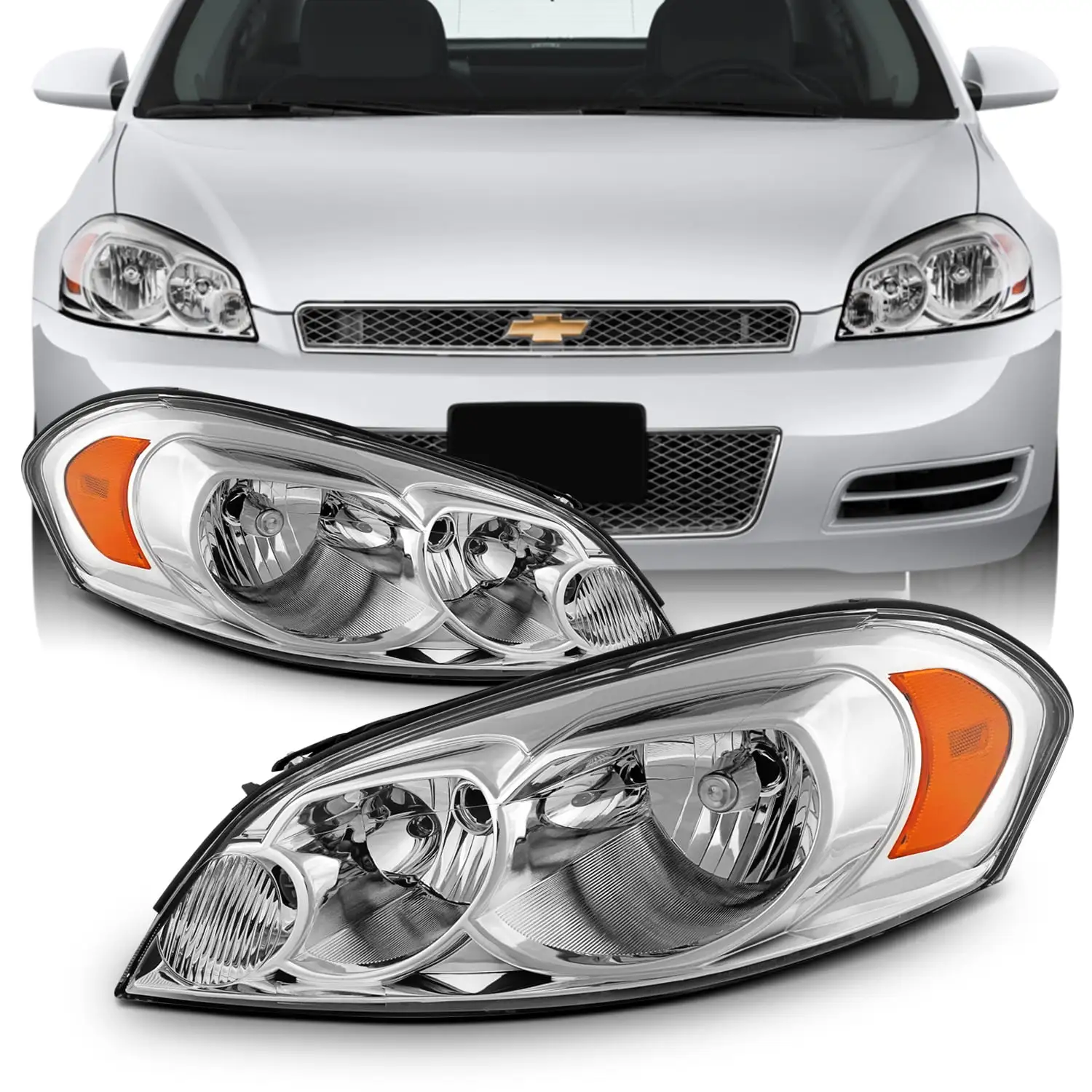 AKKON - [OE Style] Headlights Fits 2006-2007 Chevy Monte Carlo 06-13 Impala 14-16 Impala Limited Headlamp Driver+Passenger Pair