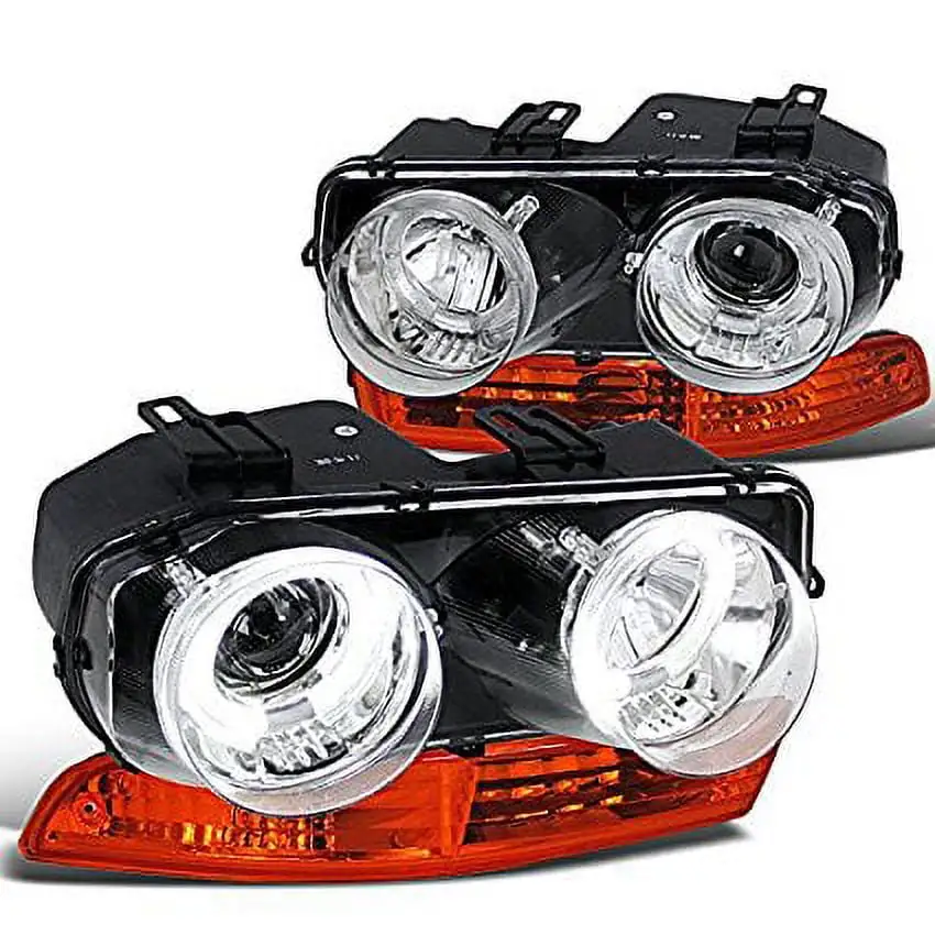 Acura Integra Chrome Halo Projector Headlights. Amber Bumper Lights