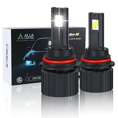 Alla Lighting 16000Lms CANBus HB5 9007 LED Headlights Bulbs. 6500K Xenon White. Xtreme Super Bright Dual Hi/Low Beam Conversion Kits Replacement