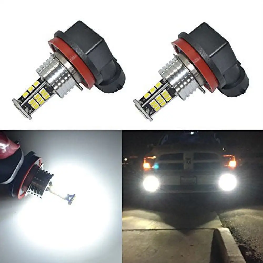 Alla Lighting 2000 Lumens H8 H16 H11 LED Bulbs High Power 3020 30-SMD Super Bright Fog Lights/DRL Bulbs Lamps Replacement