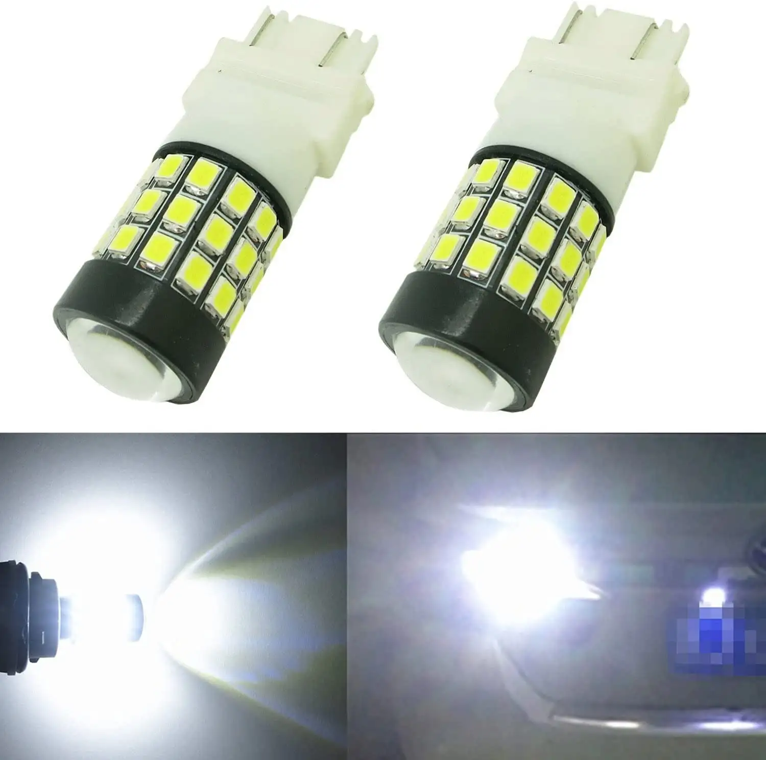 Alla Lighting 2pcs 6000K White 3757A 3157A 4157NAK 3057 3057K LED Bulbs Front Rear Trun Signal Lights Blinker DRL Brake Stop Back-up Reverse Lights Lamps for 2004-2012 Colorado