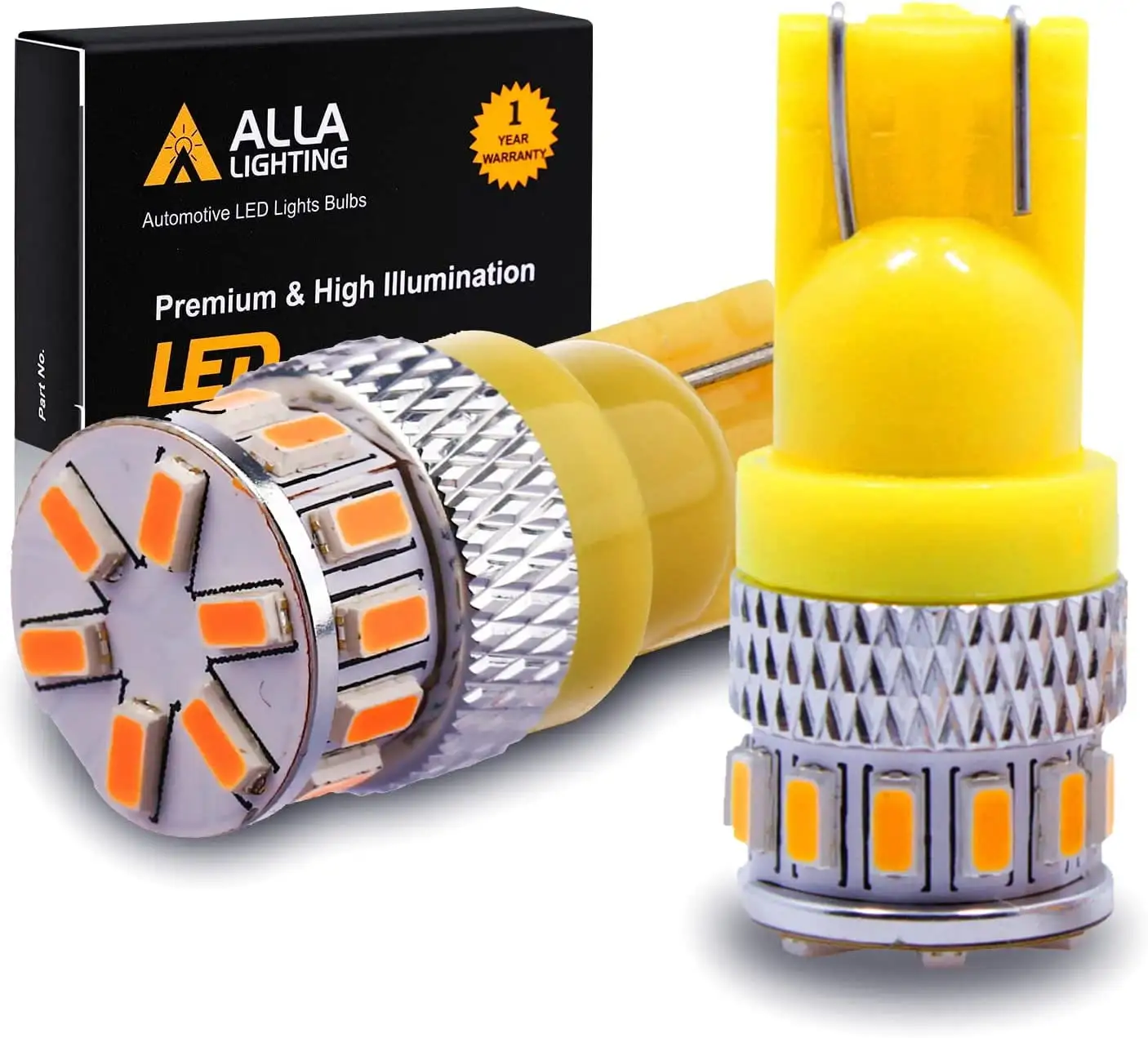 Alla Lighting 2pcs Super Bright 194LL 168 W5W Amber Yellow LED Bulbs Side Marker Lights License Plate Light Lamp for 2002-2013 Avalanche/Avalanche 1500/2500