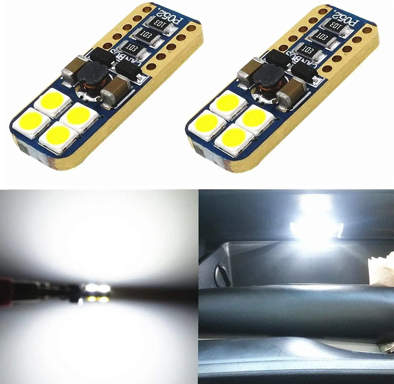 Alla Lighting 2pcs Super Bright 6000K White LED Interior Lights Dome Lights Bulbs replacement for 2010-2013 Camaro