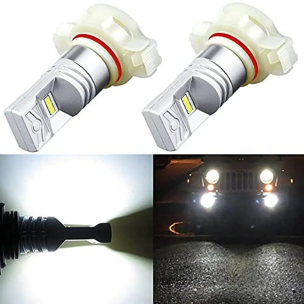 Alla Lighting 2pcs Super Bright 6000K Xenon White 5202 LED Bulbs Front Fog Lights Lamps Replacement for 2015 2016 2017 Colorado