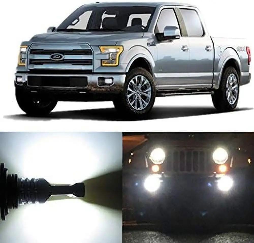 Alla Lighting 2pcs Super Bright 9140 9145 White LED Bulbs Fog Light for 2005-2017 F150 F250 F350 F450 F550/ 2001-2017 F-250 Super Duty/F-350 Super Duty F-450 Super Duty/F-550 Super Duty