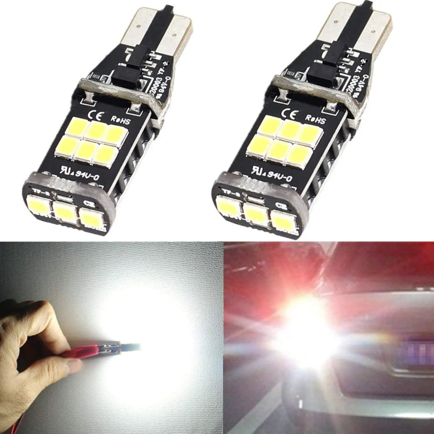 Alla Lighting 2x Super Bright 6000K White 921 W16W LED Bulbs Back-Up Reverse Light Lamps for 2009-2017 370Z