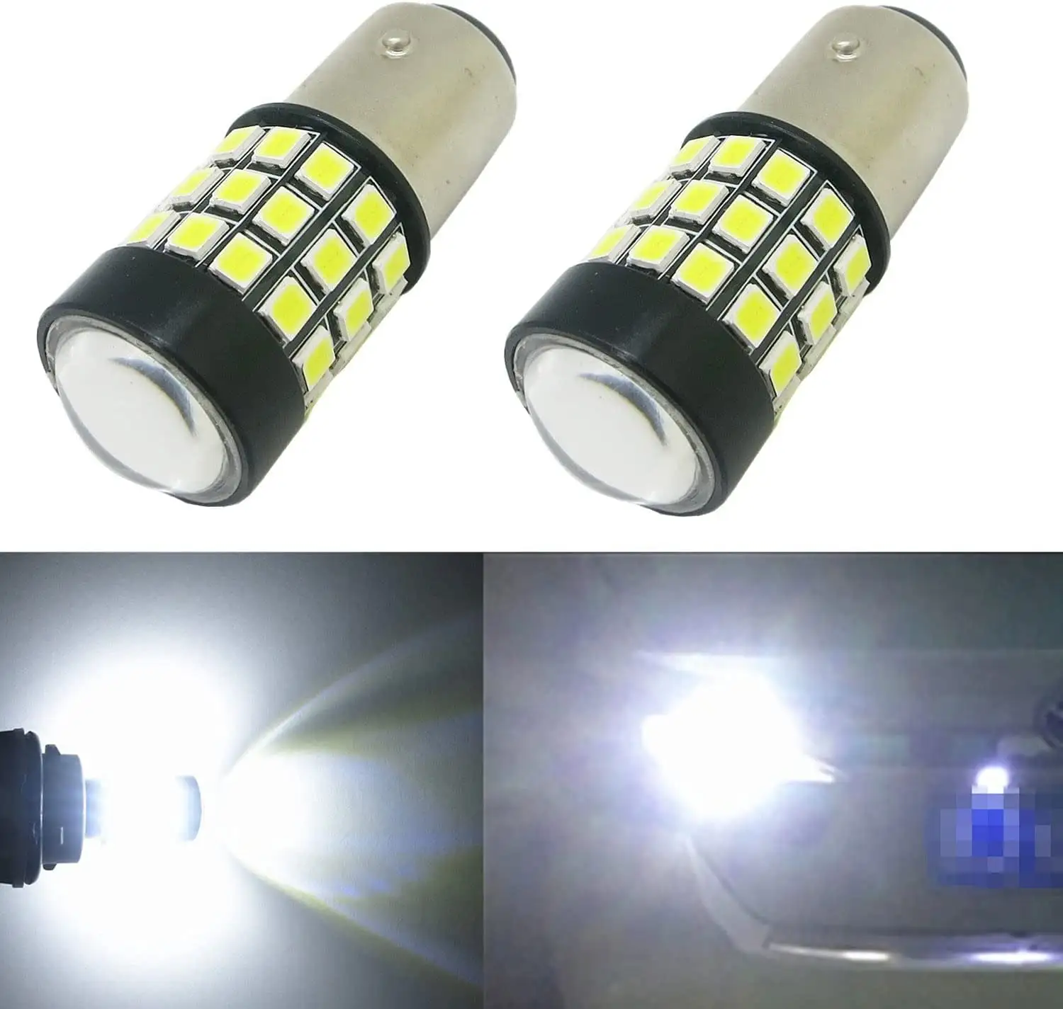 Alla Lighting 2pcs Super Bright 6000K Xenon White 3157 3157KX LED Bulbs Back-Up Reverse Light Lamps Replacement for 2011 2012 2013 2014 2015 Volt