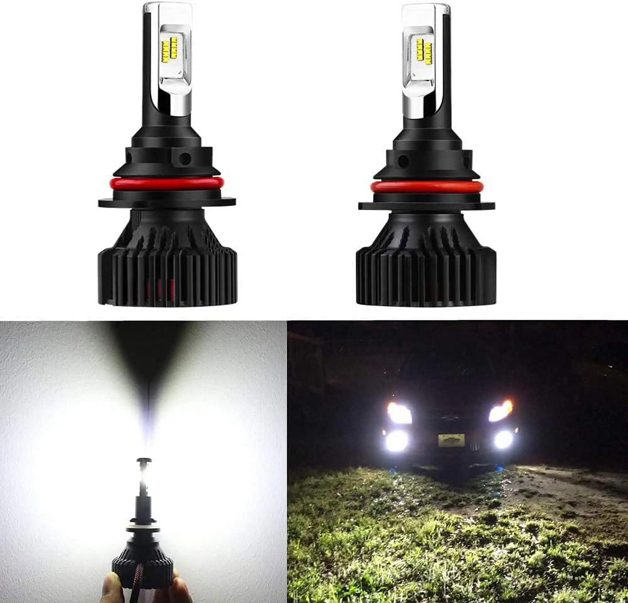 Alla Lighting 2x Super Bright White 9007 LED Bulbs High Low Beam Headlights for 2002 2003 2004 2005 Dodge Ram 1500 2500 3500