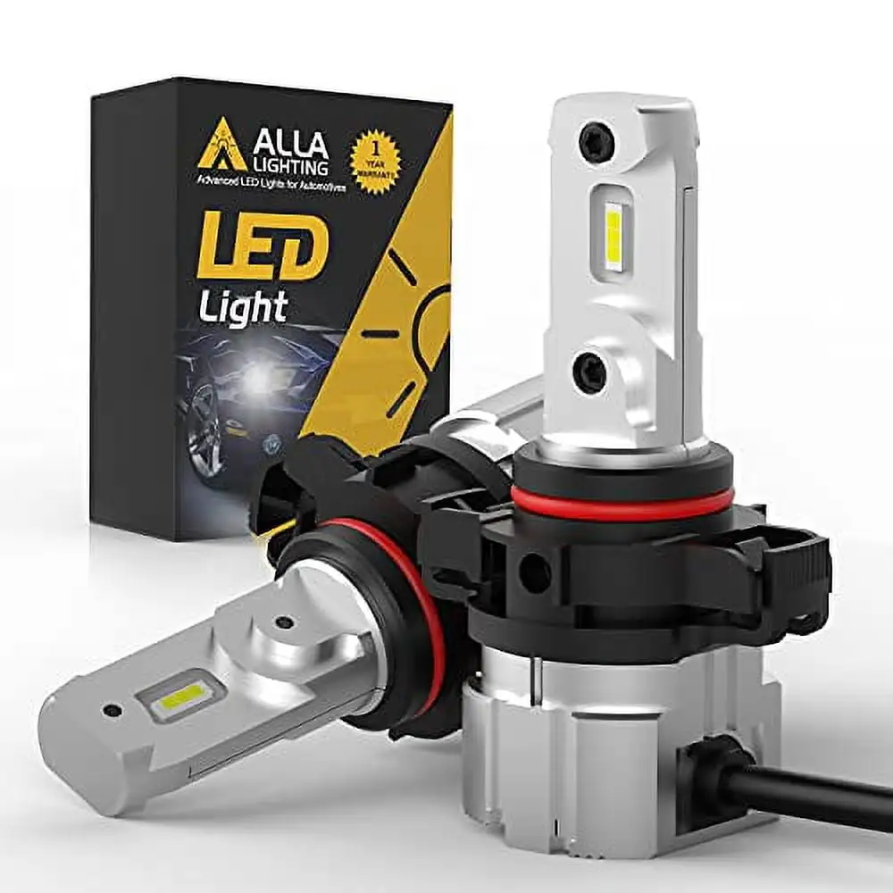 Alla Lighting 4000 Lumens 5201 5202 LED Fog Lights Bulbs/DRL Daytime Running Lights (DRL). 6000K Xenon White. Xtreme Super Bright PS19W PS24W FF 12085 C1