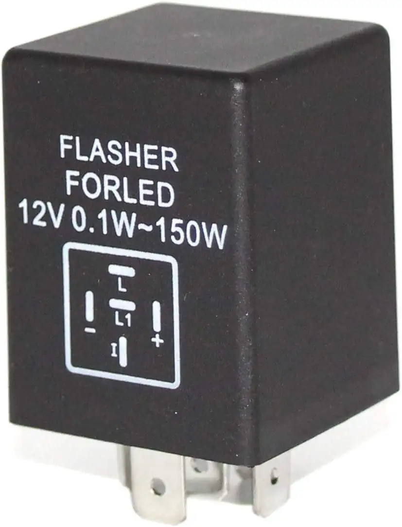 Alla Lighting 5-Pin EP27 FL27 Electronic LED Flasher Relay Fix For LED Turn Signal Bulbs Hyper Flash Fix